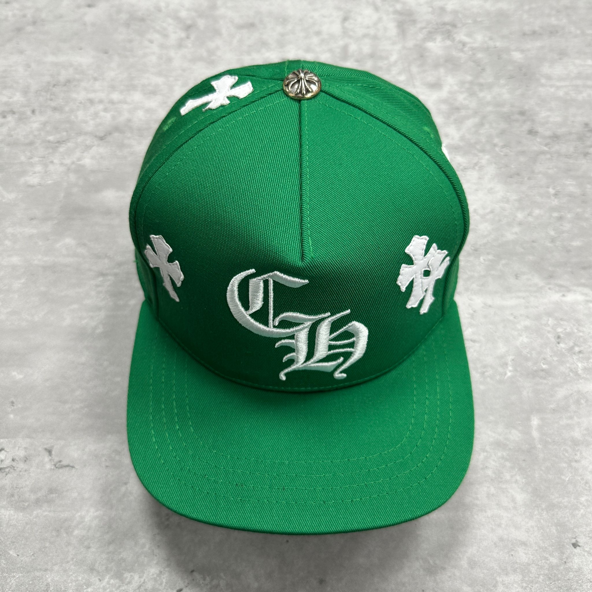 Chrome Hearts CH Crosses Green Logo Cap