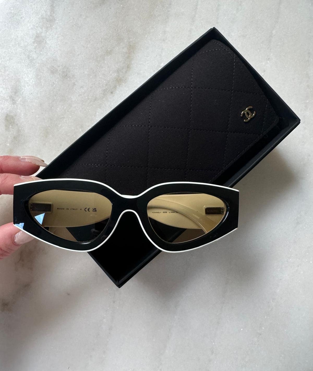 Chanel Cat Eye Sunglasses (Black White)