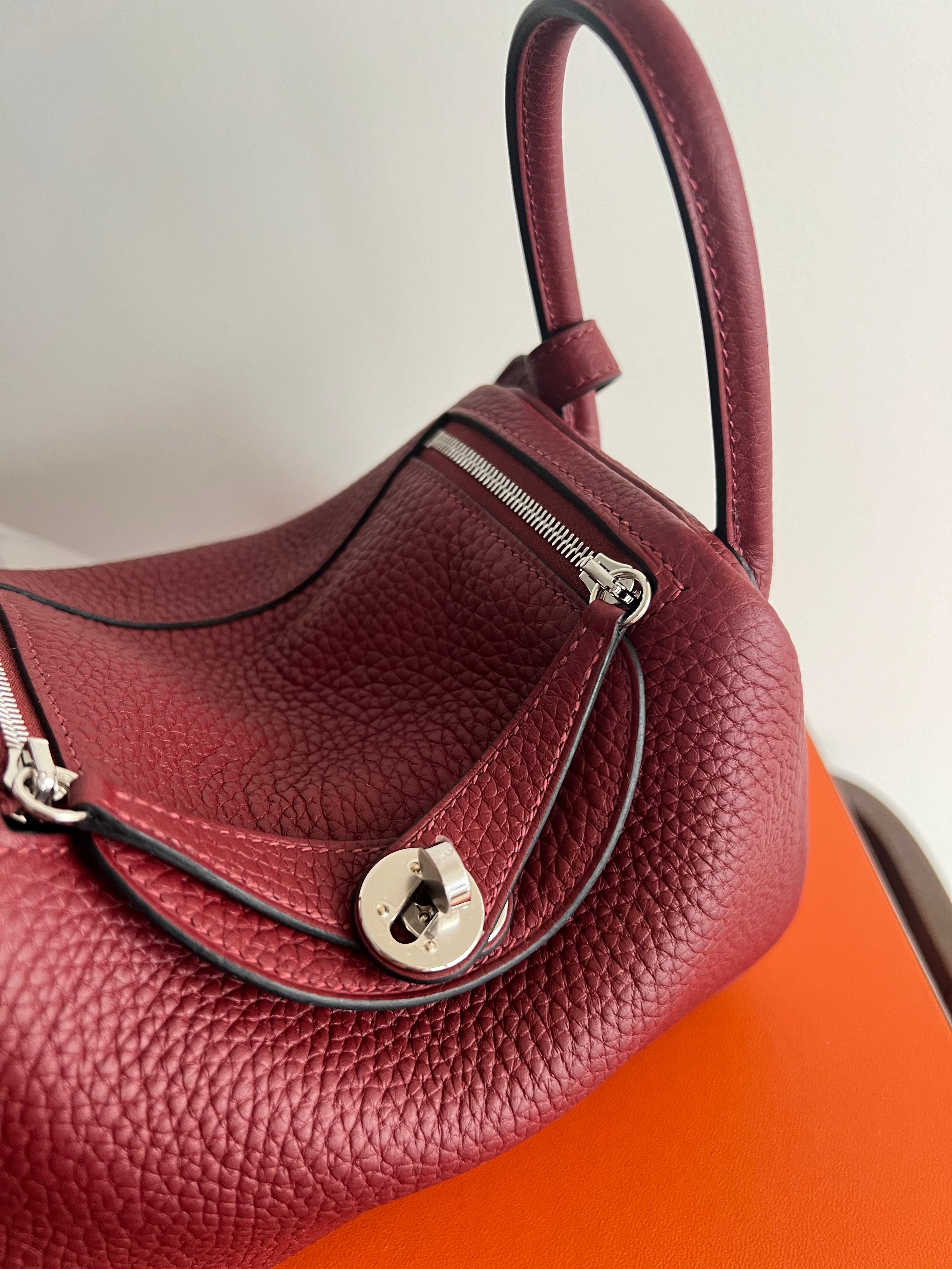 Hermès Mini Lindy Rouge H Clemence PHW