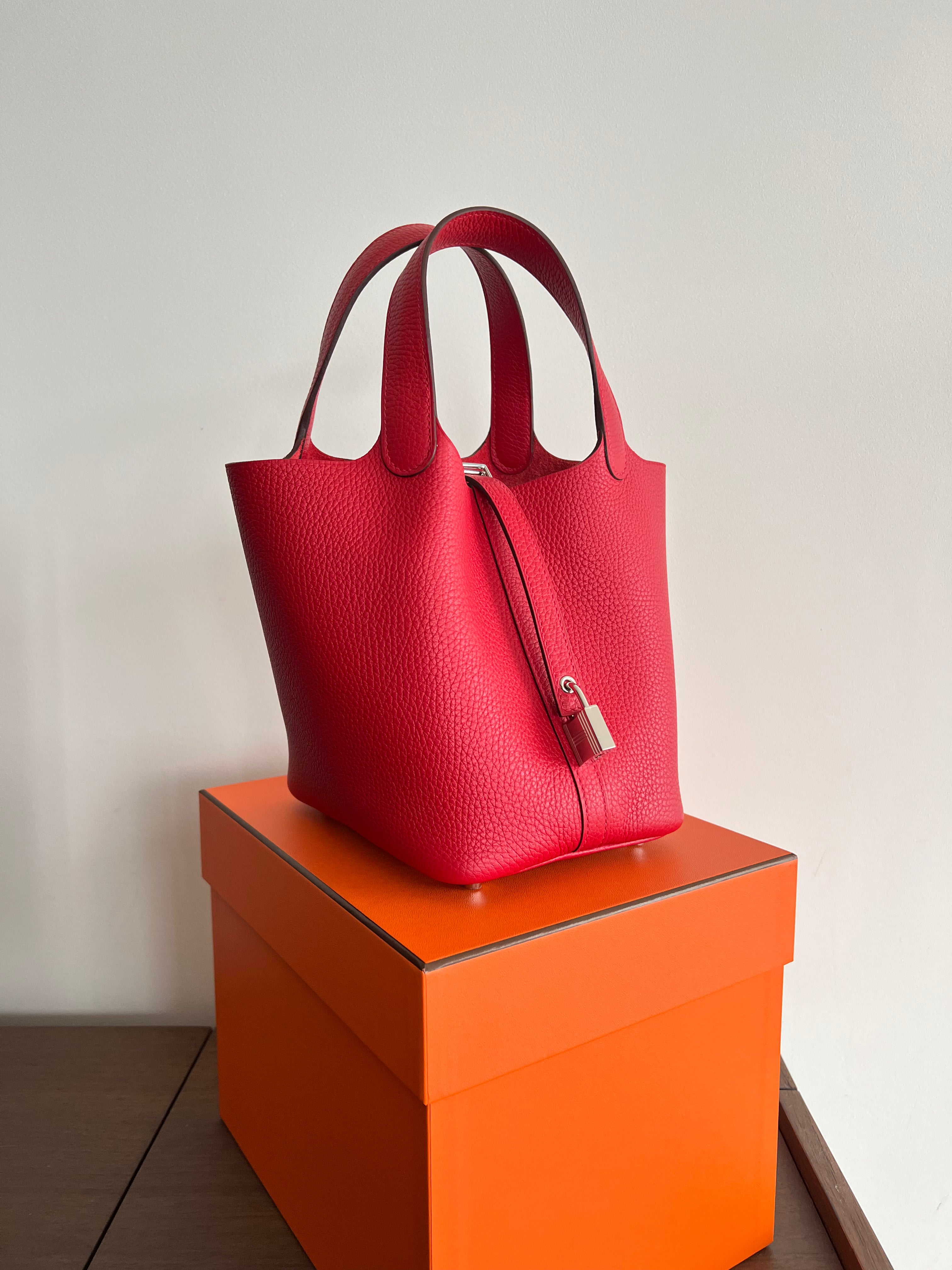 Hermès Picotin 18cm Rouge Casaque PHW