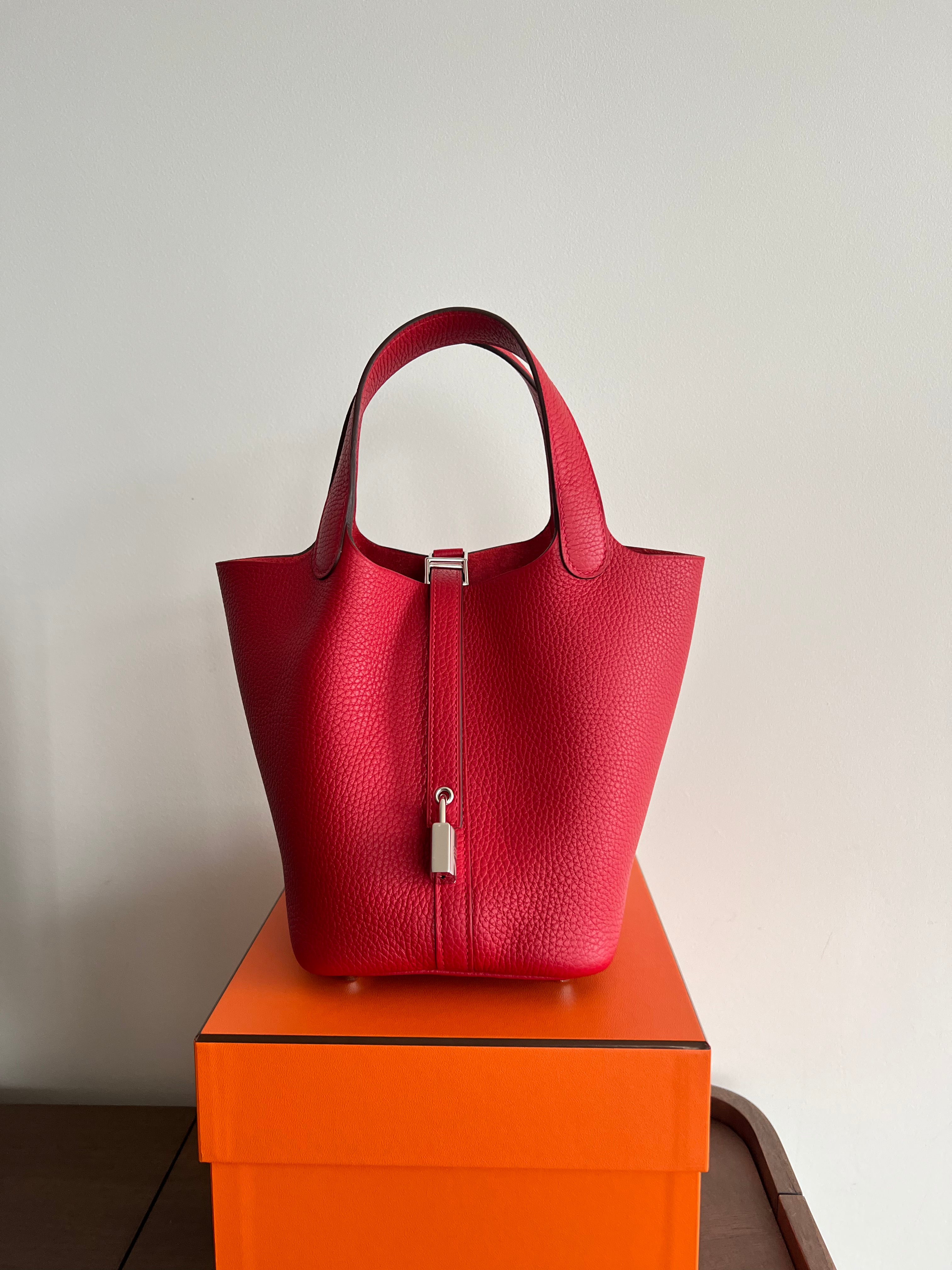 Hermès Picotin 18cm Rouge Casaque PHW