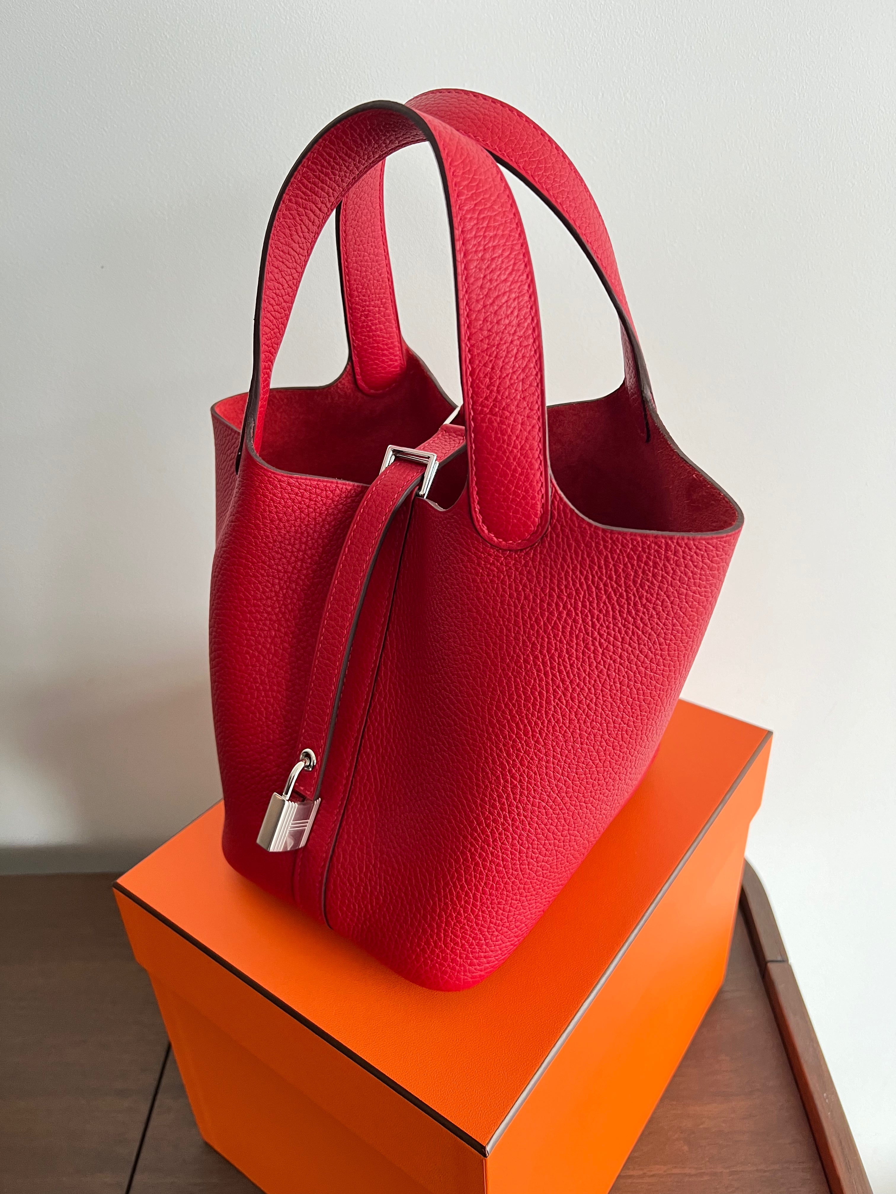 Hermès Picotin 18cm Rouge Casaque PHW