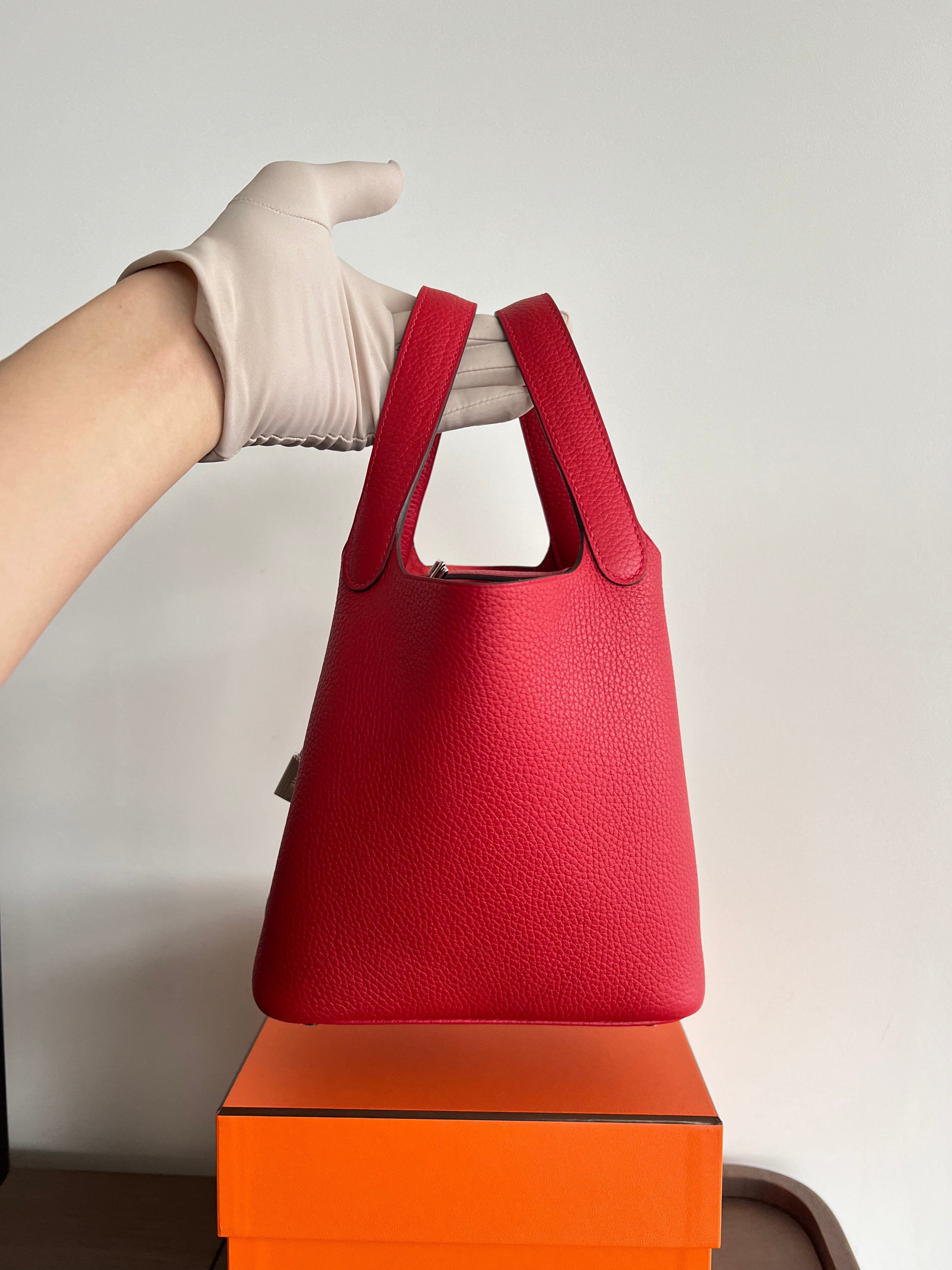 Hermès Picotin 18cm Rouge Casaque PHW