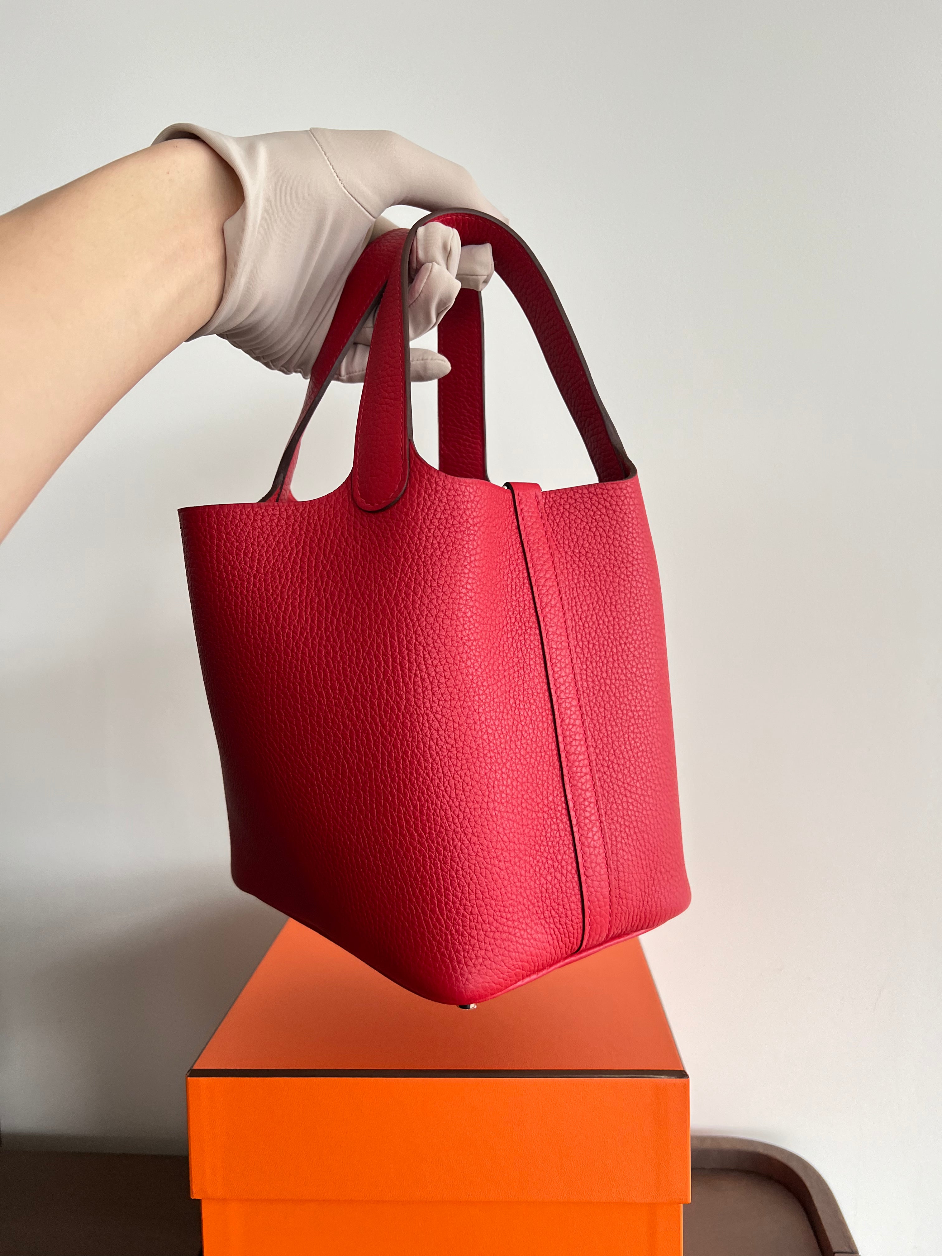 Hermès Picotin 18cm Rouge Casaque PHW