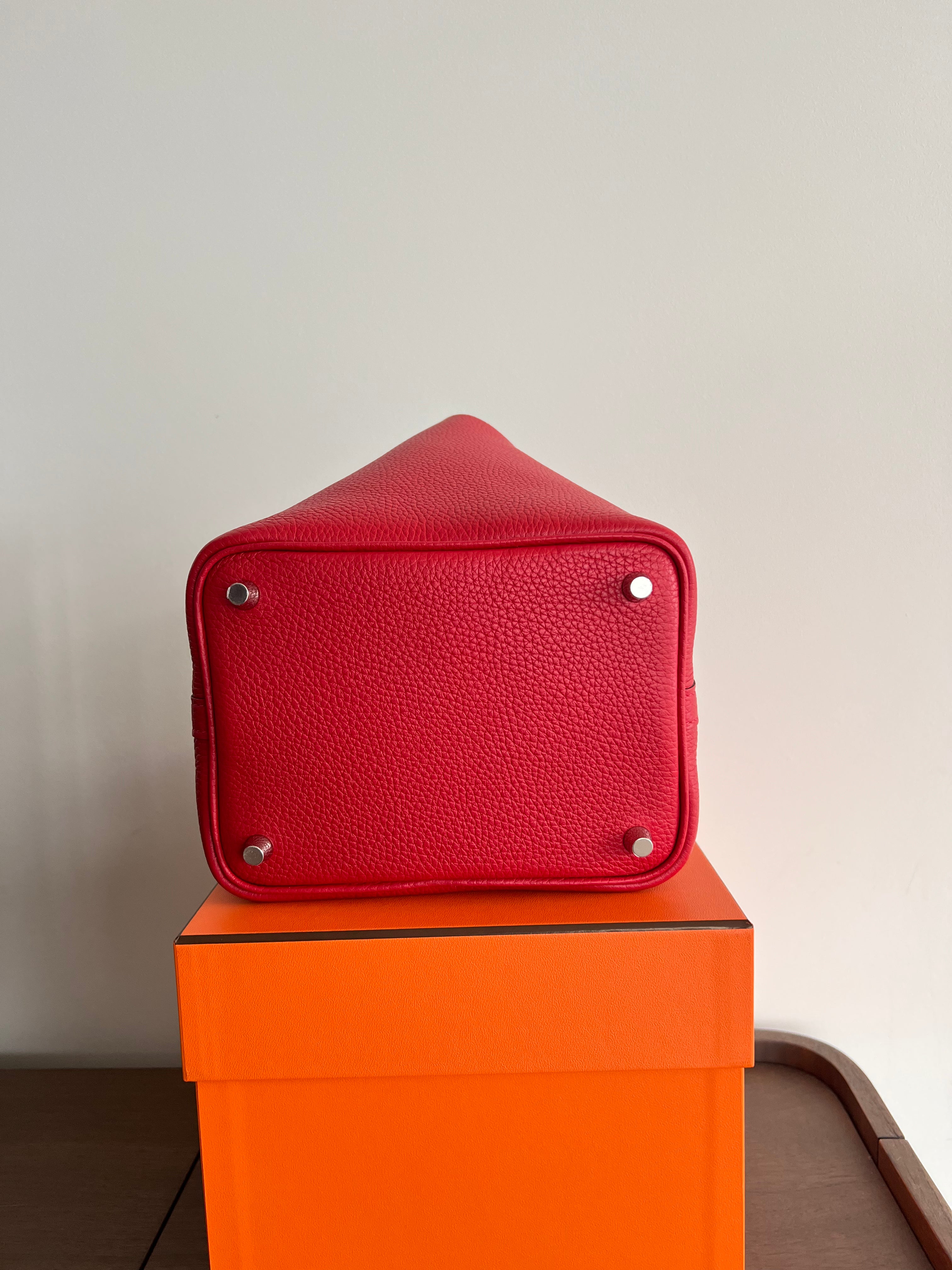 Hermès Picotin 18cm Rouge Casaque PHW