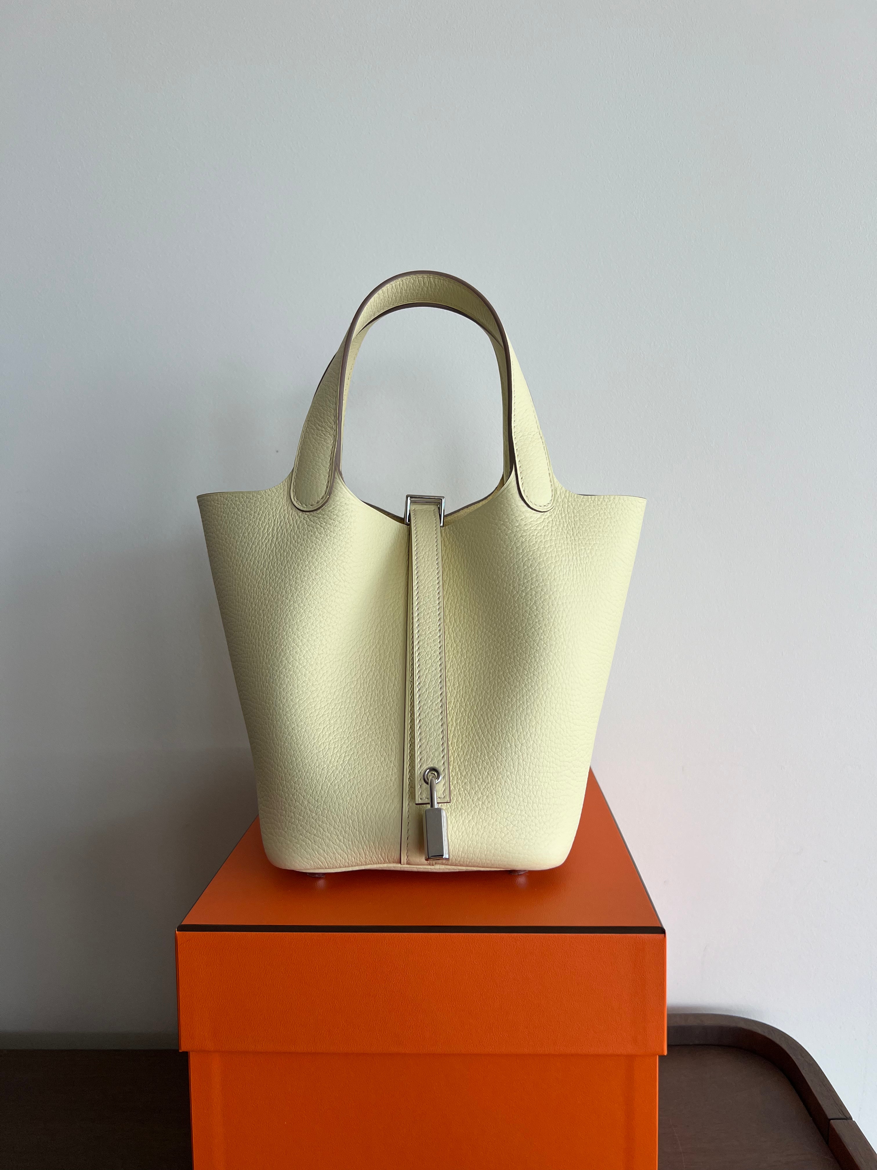 Hermès Picotin 18cm Jaune Milton Clemence PHW