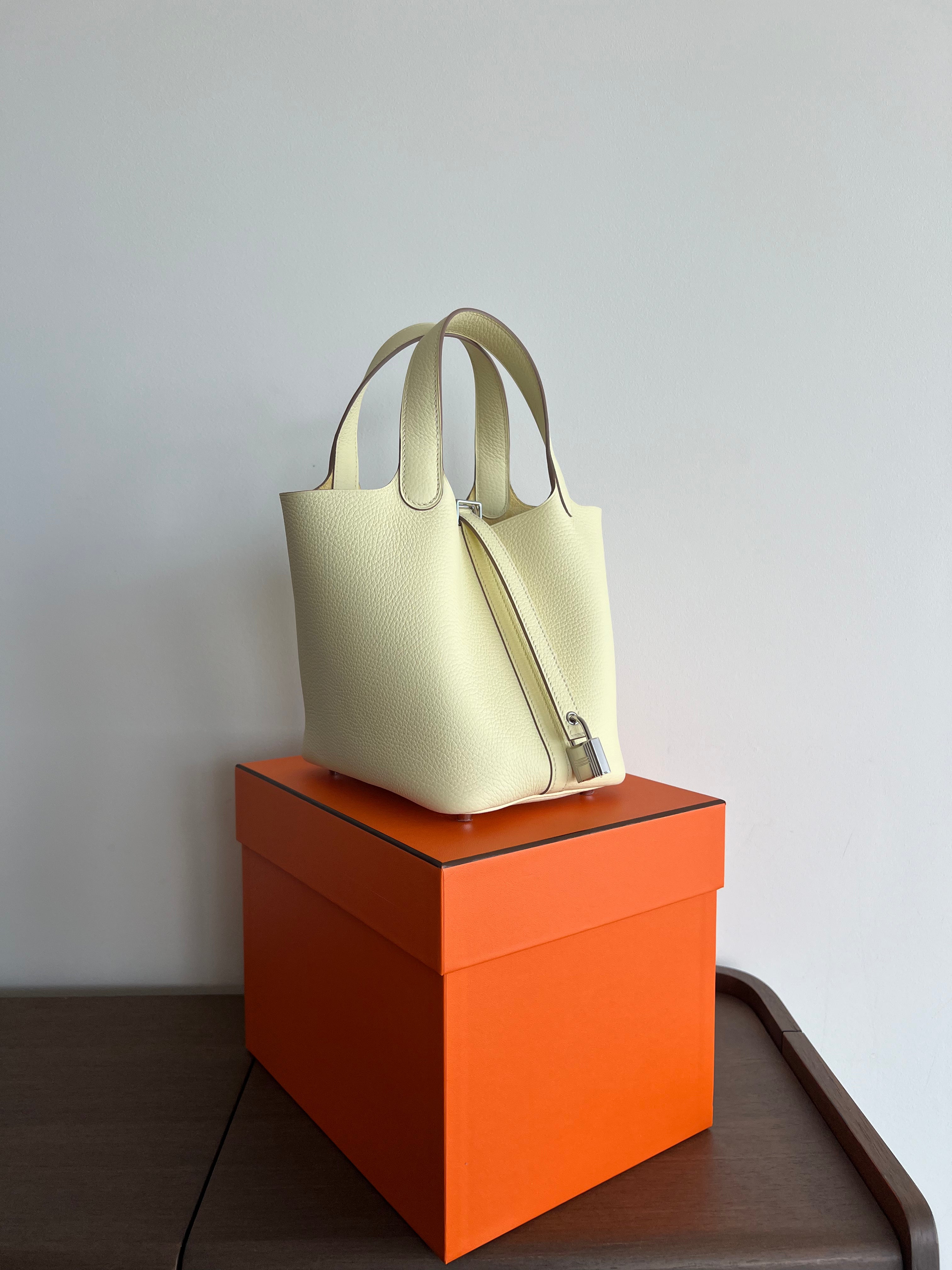 Hermès Picotin 18cm Jaune Milton Clemence PHW