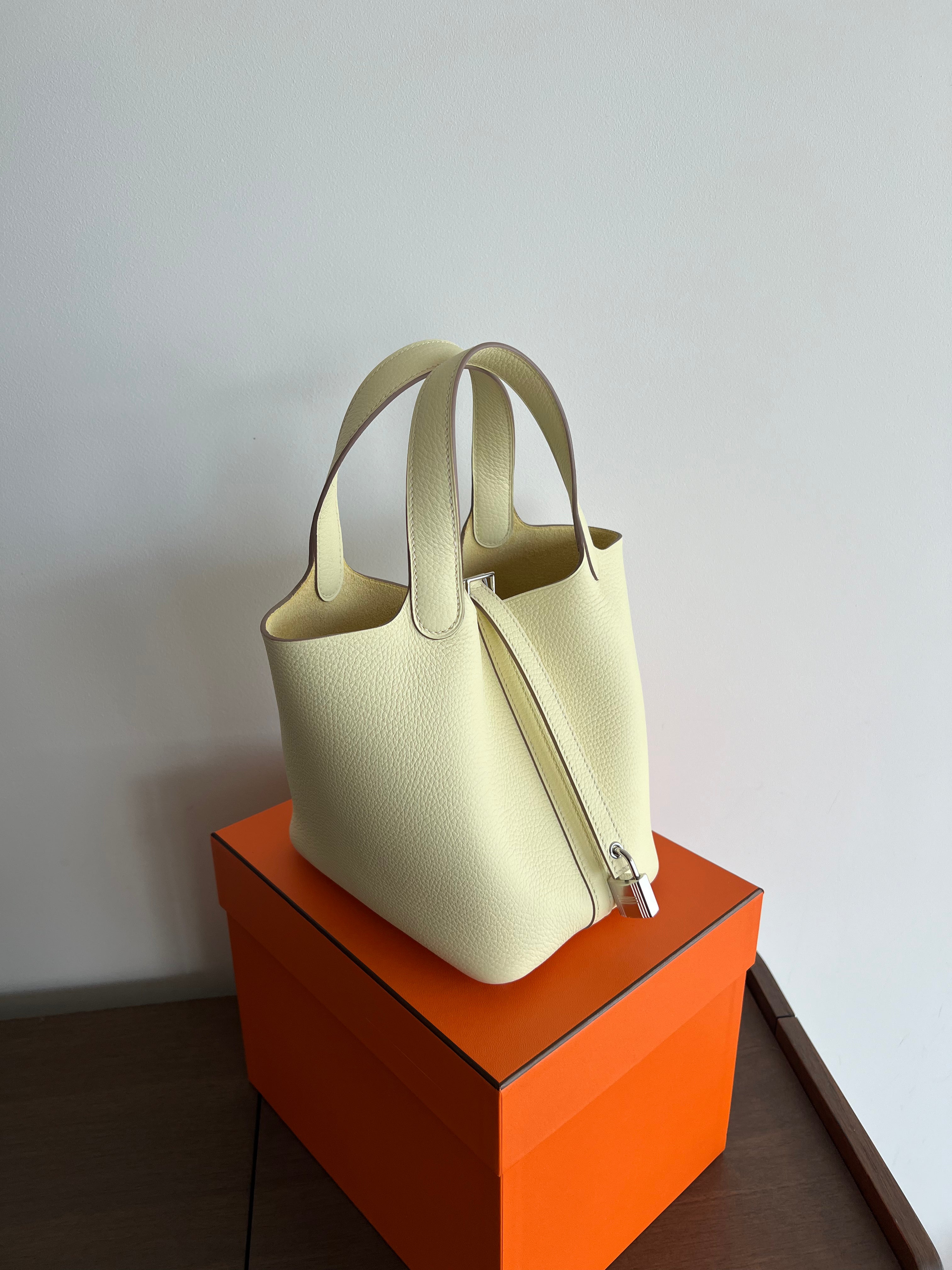 Hermès Picotin 18cm Jaune Milton Clemence PHW