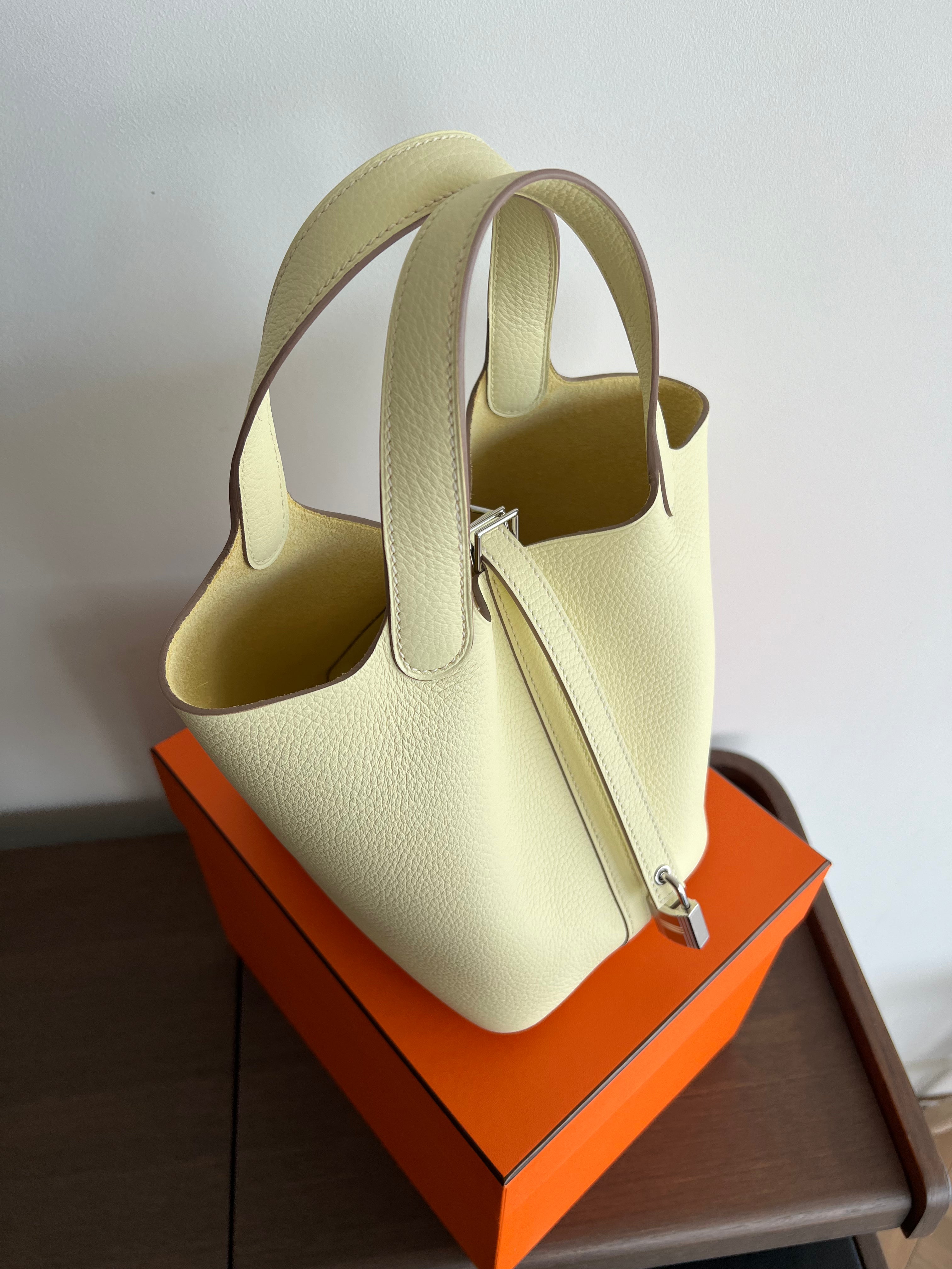 Hermès Picotin 18cm Jaune Milton Clemence PHW