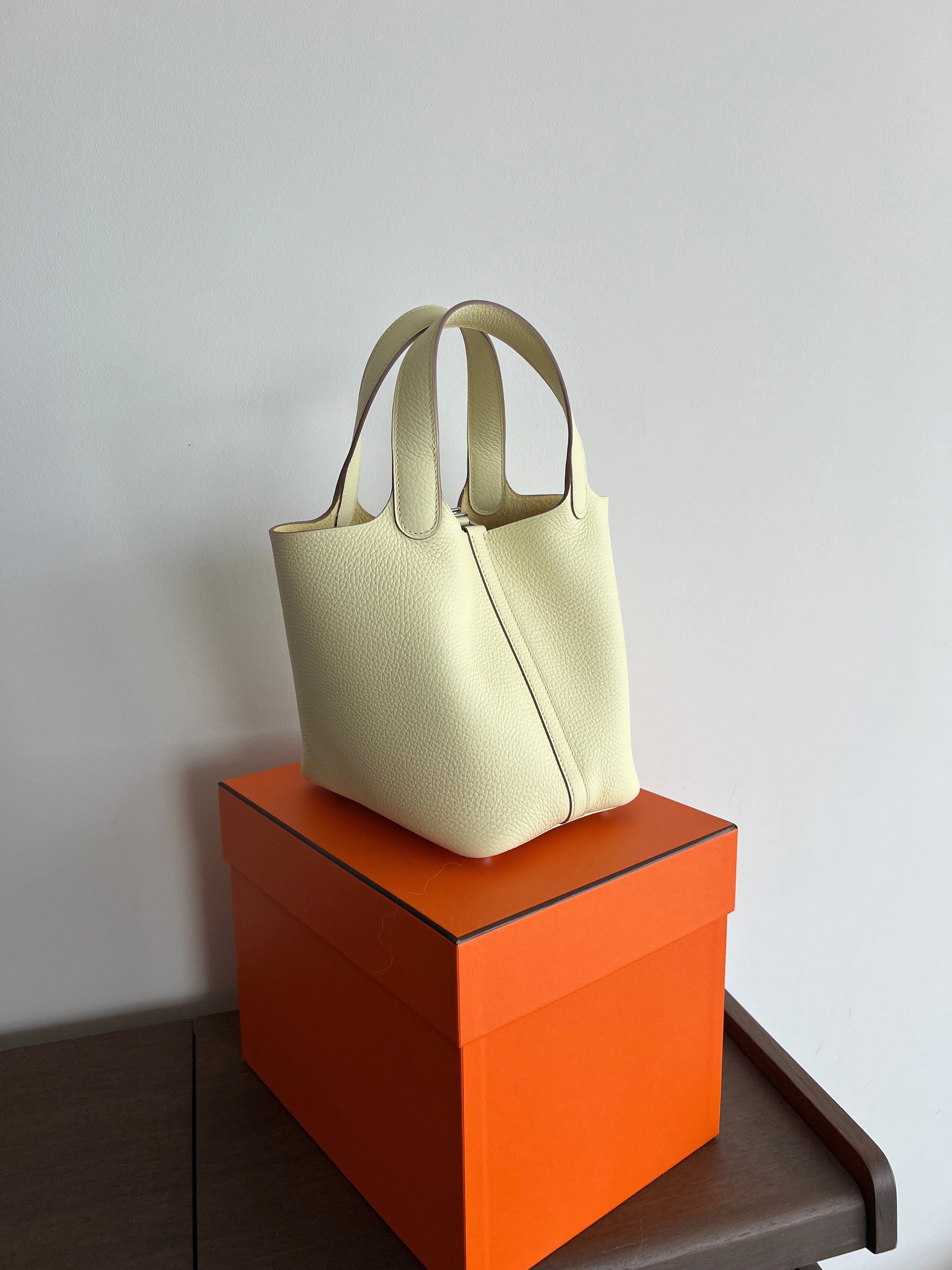 Hermès Picotin 18cm Jaune Milton Clemence PHW