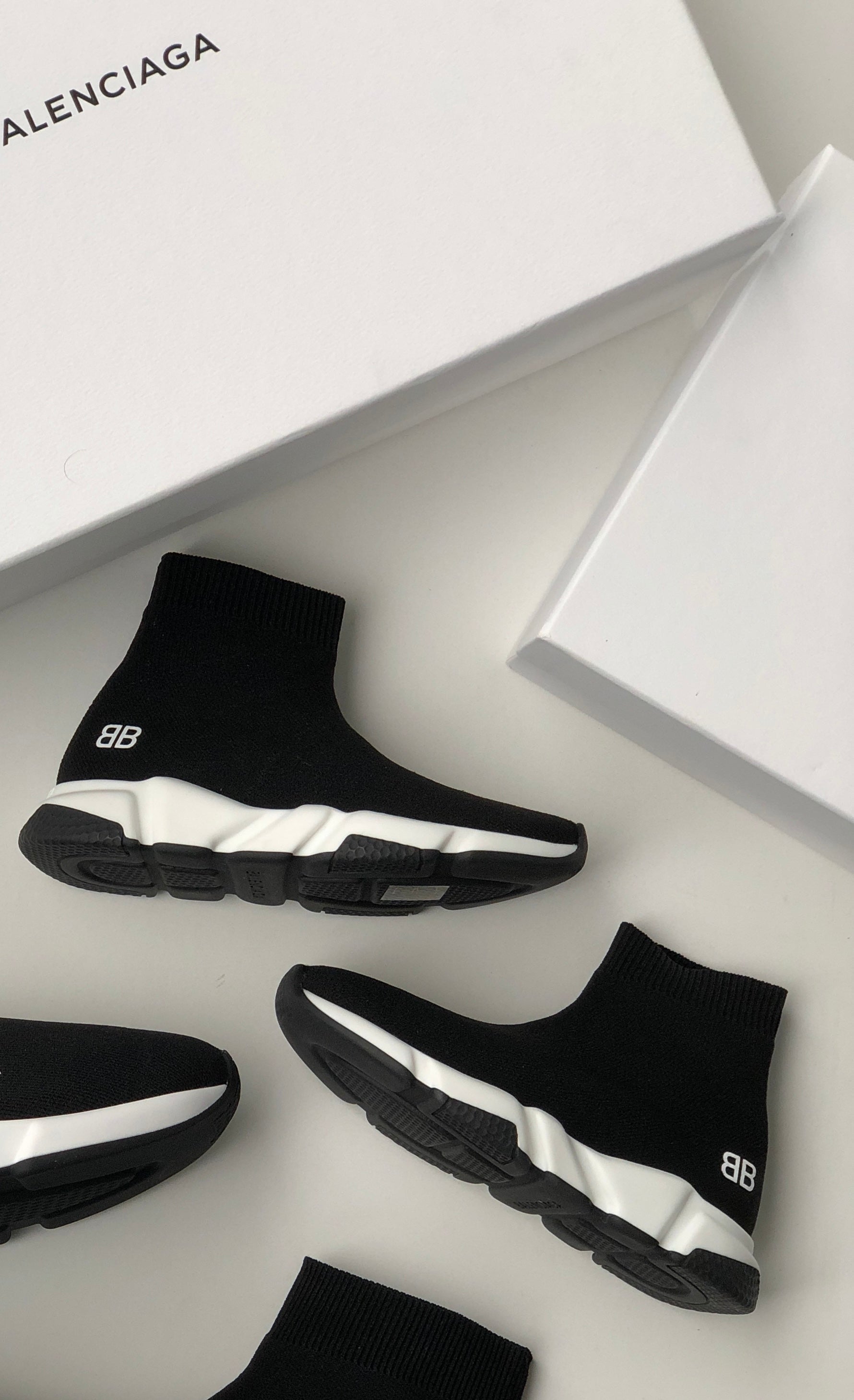 Kids Black Sock Style Trainers Balenciaga Kids Unisex Sock Sneaker
