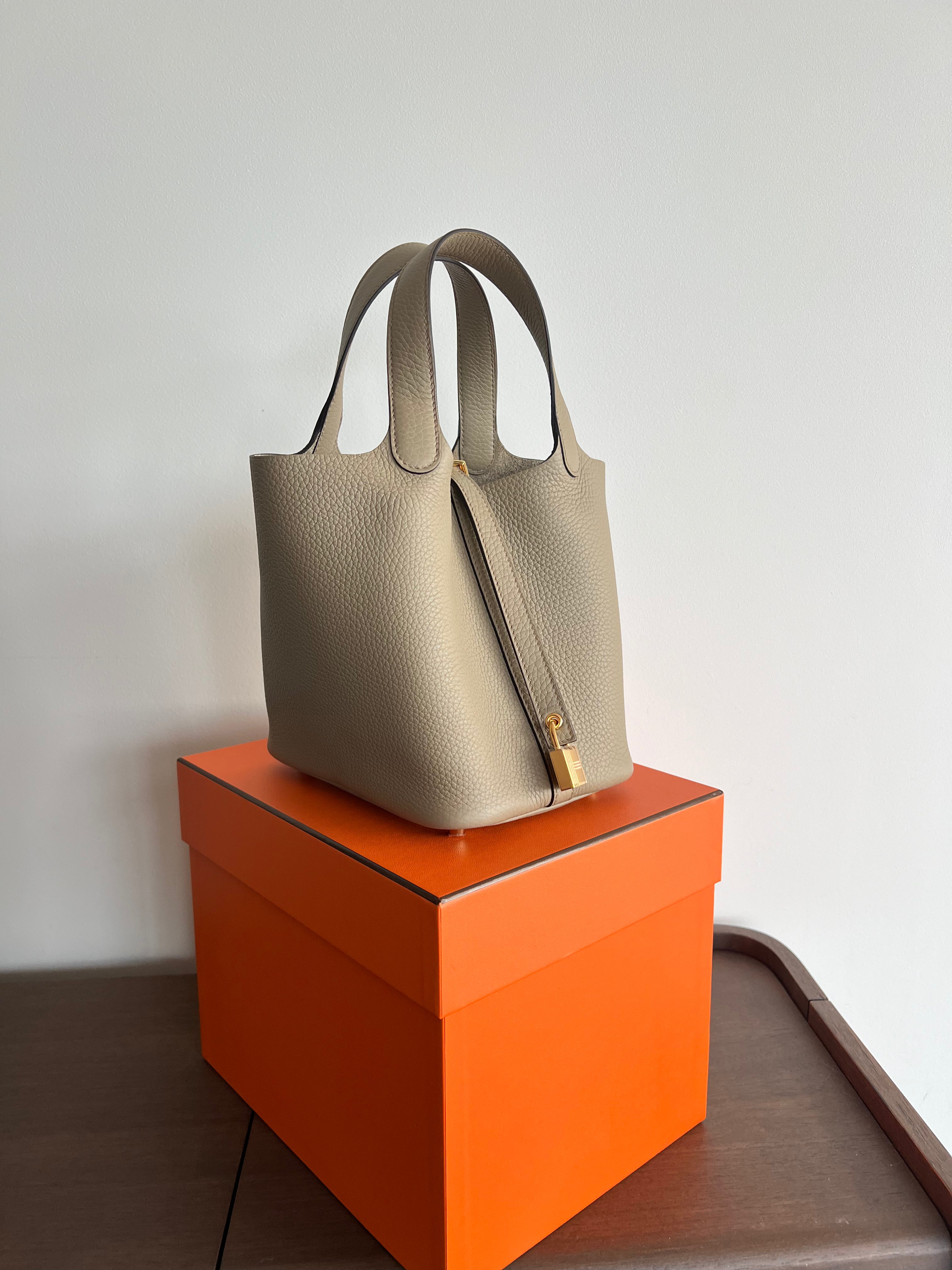 Hermès Picotin 18cm Beige Marfa GHW
