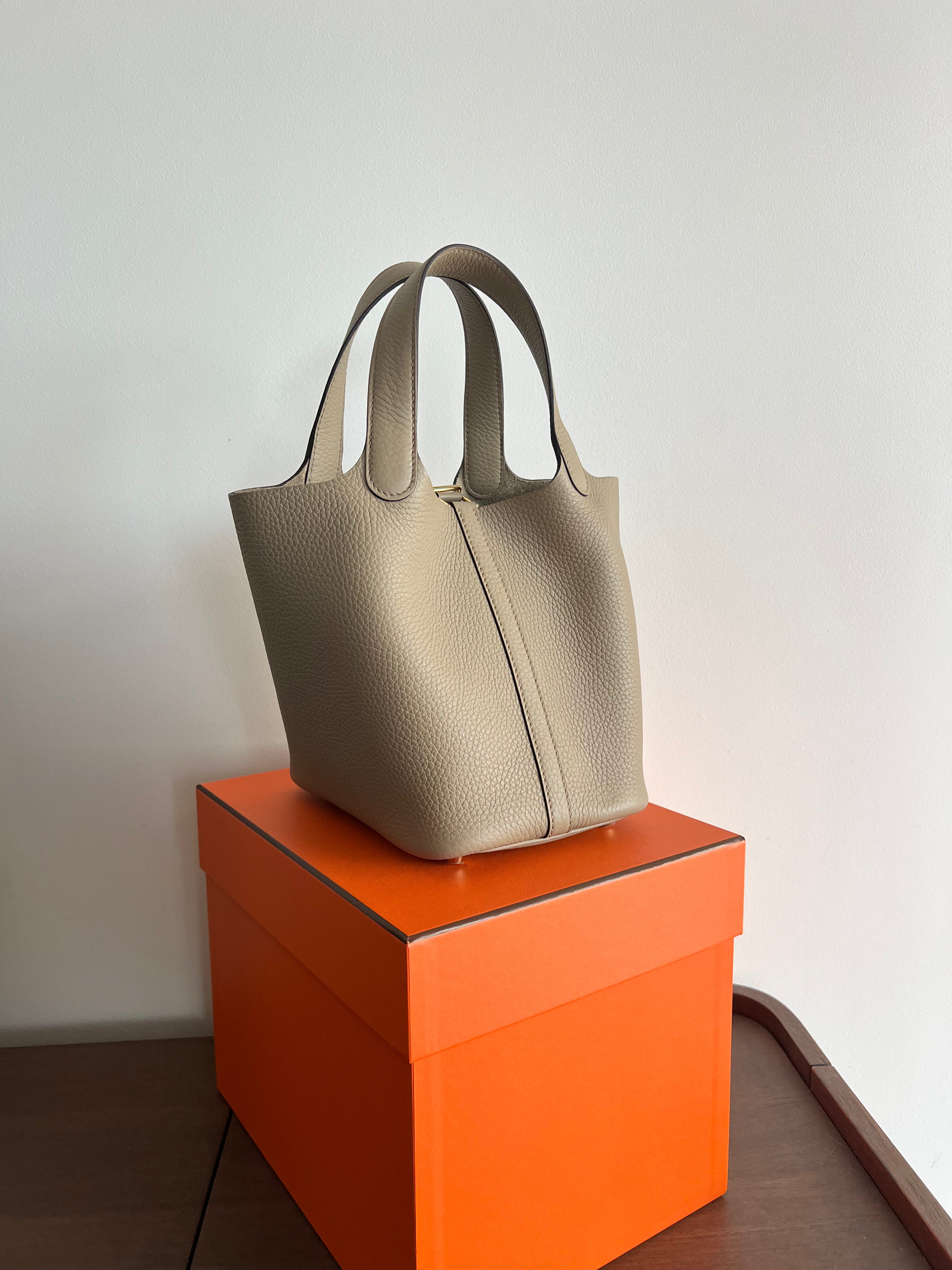 Hermès Picotin 18cm Beige Marfa GHW