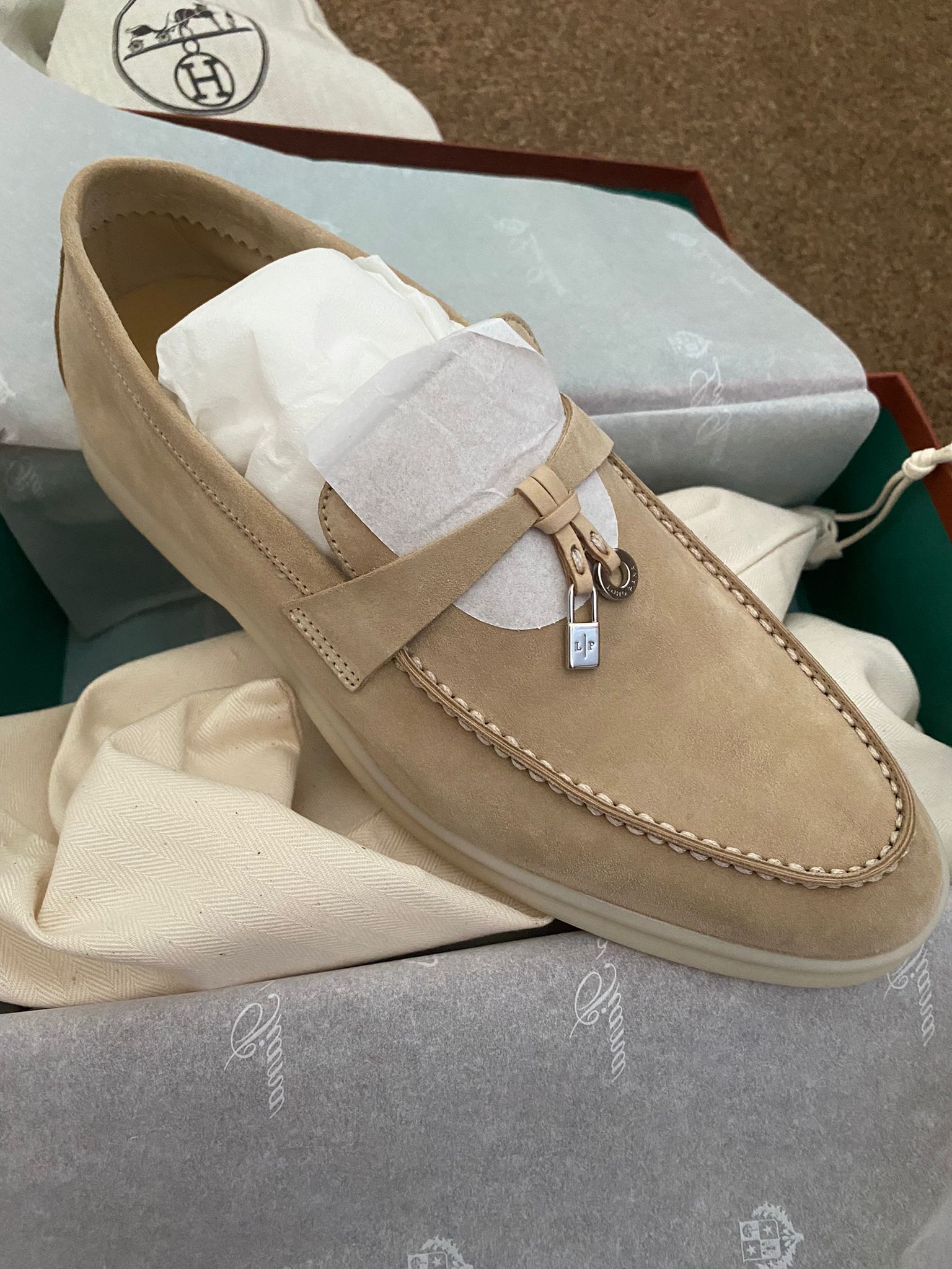 Loro Piana Summer Charms Walk Loafers (Windy Dunes)