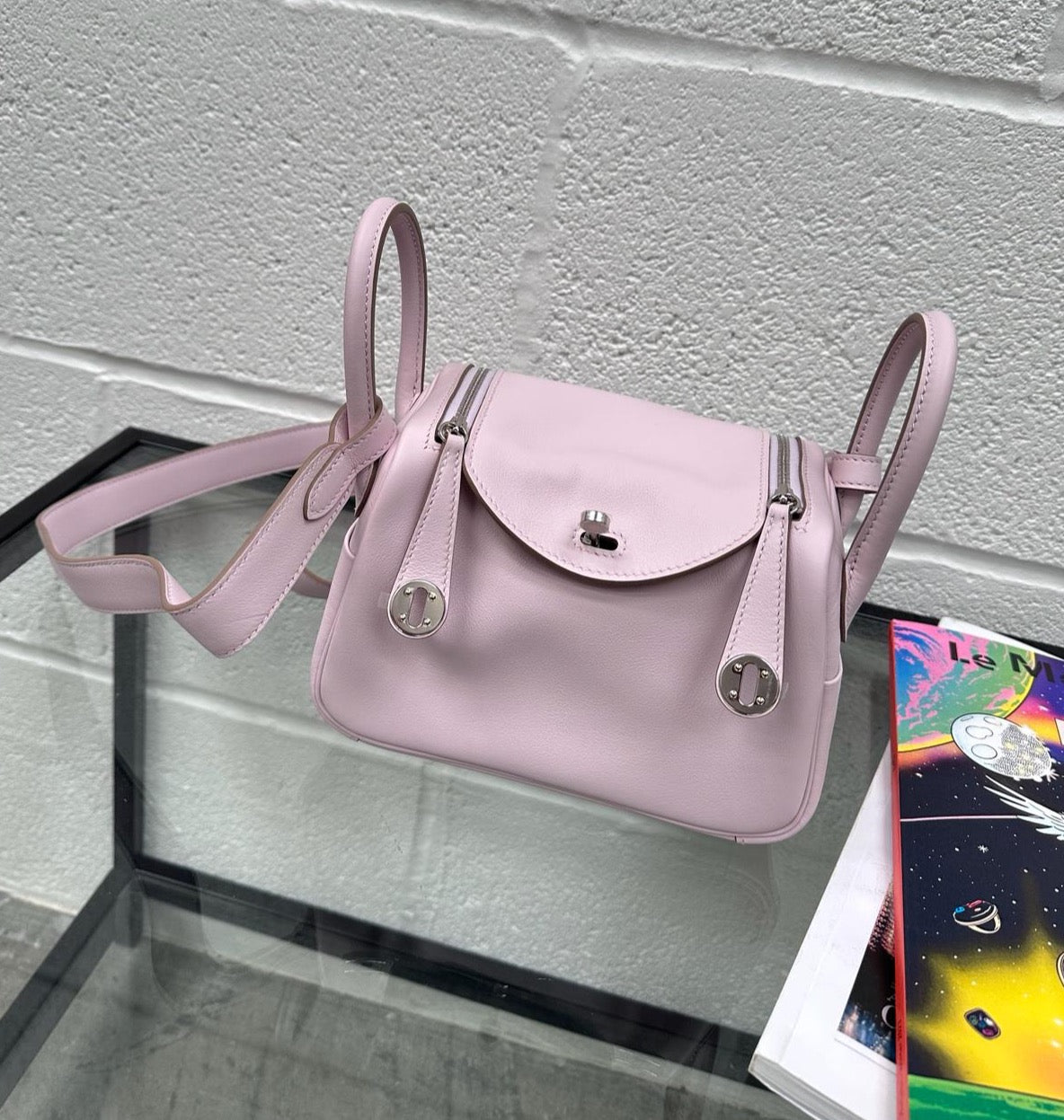 Hermès Mini Lindy Mauve Swift Mauve PHW