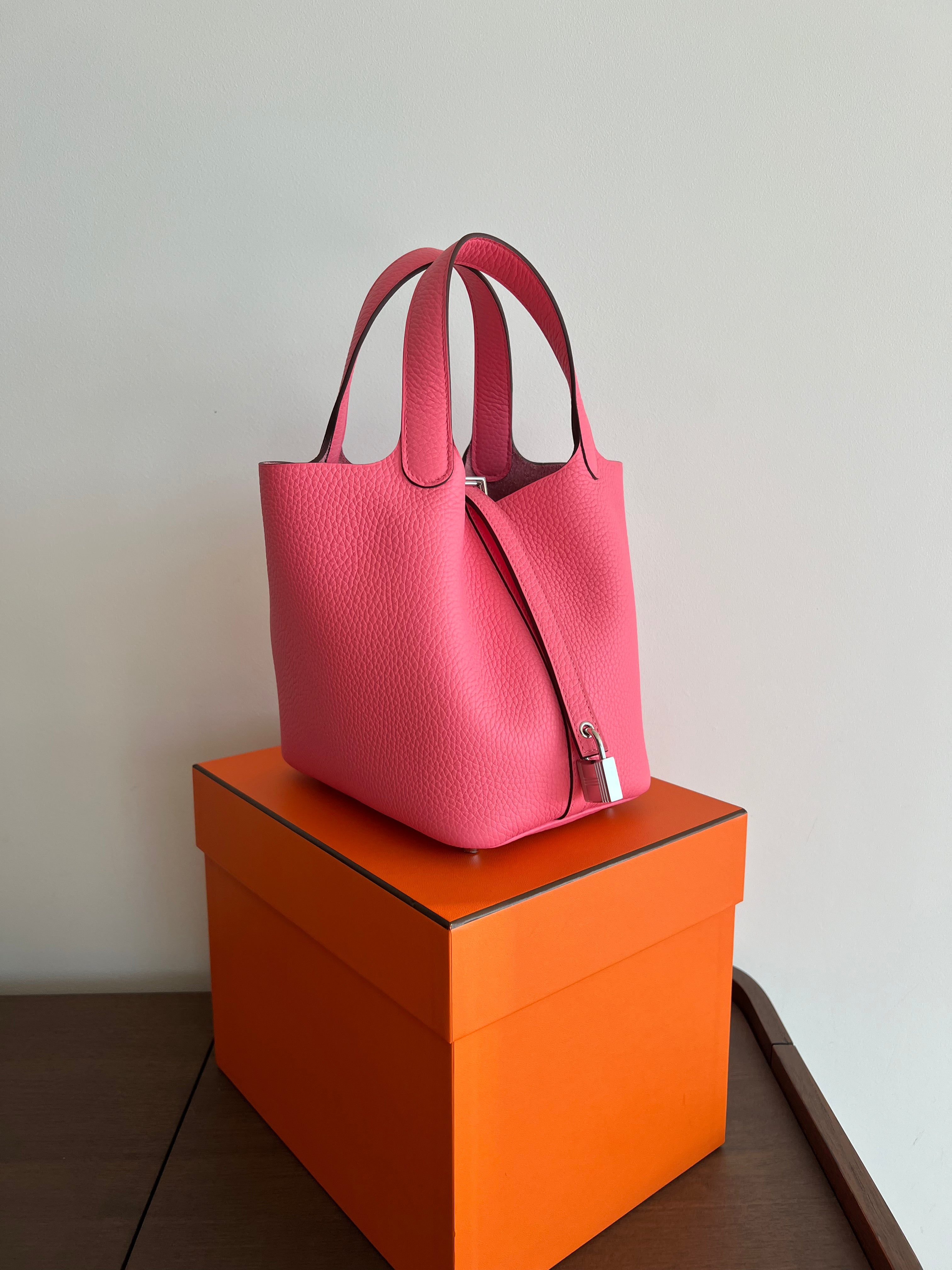 Hermès Picotin 18cm Rose Azalee PHW