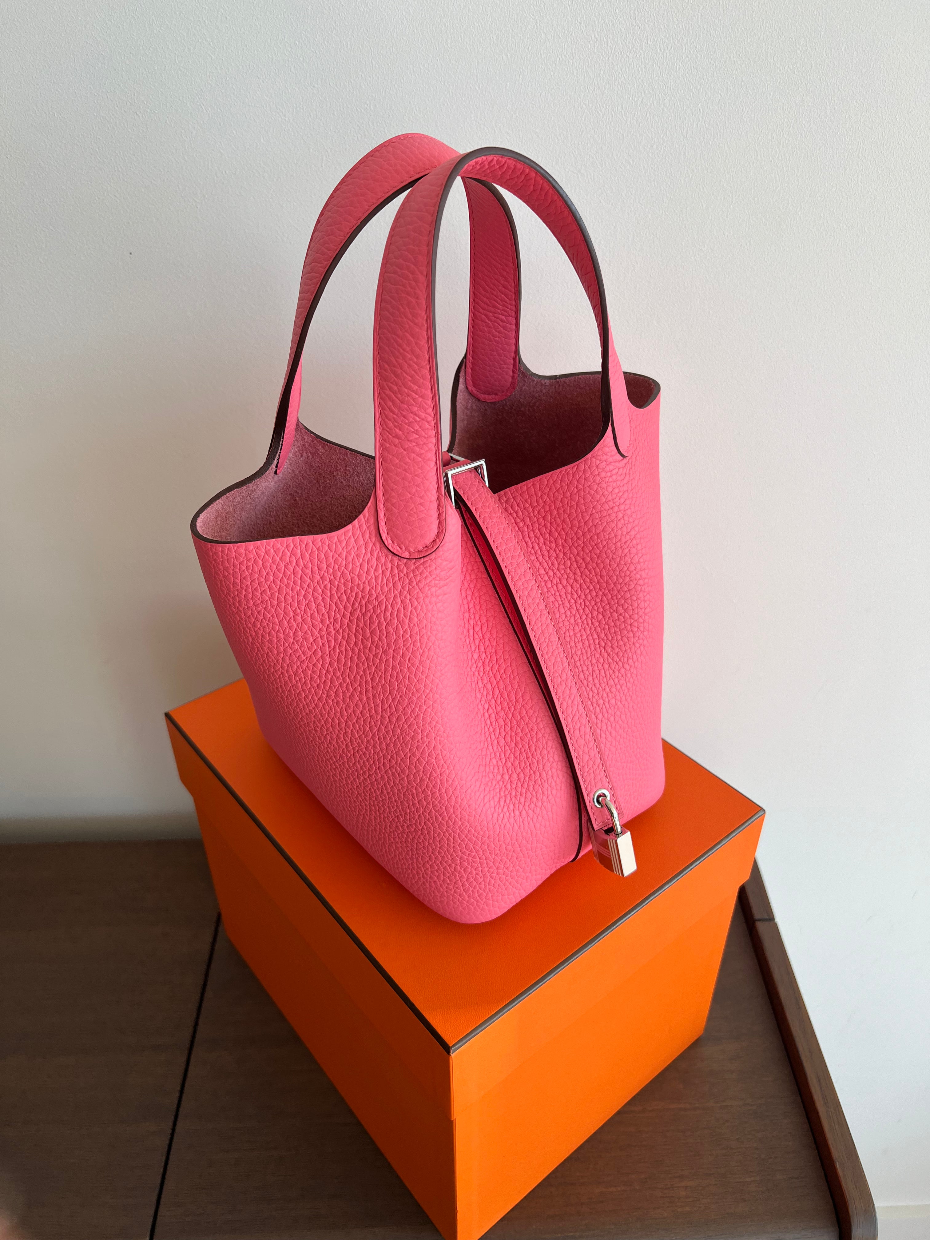Hermès Picotin 18cm Rose Azalee PHW