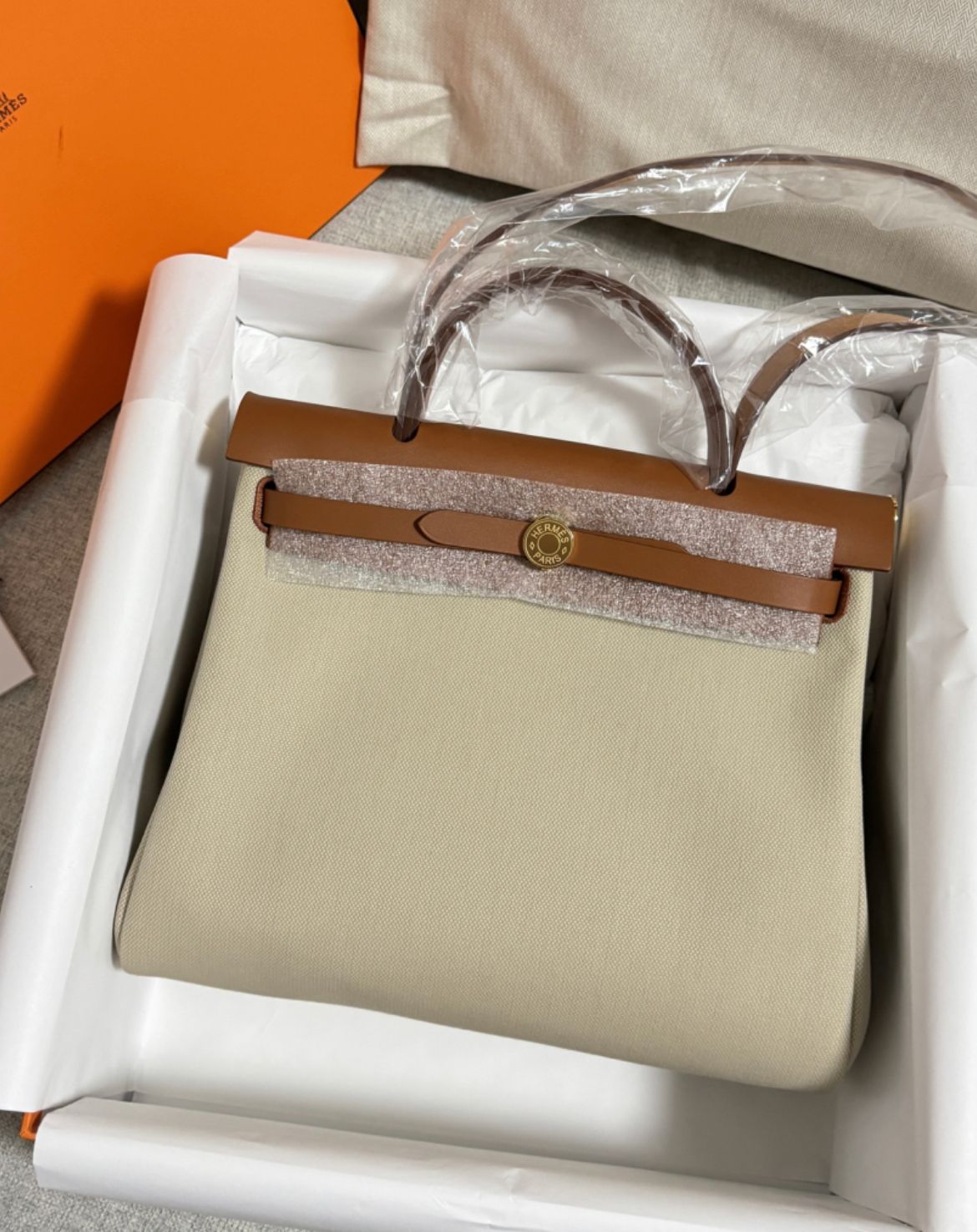 Hermès Herbag Zip 31 Bag Beton / Fauve GHW