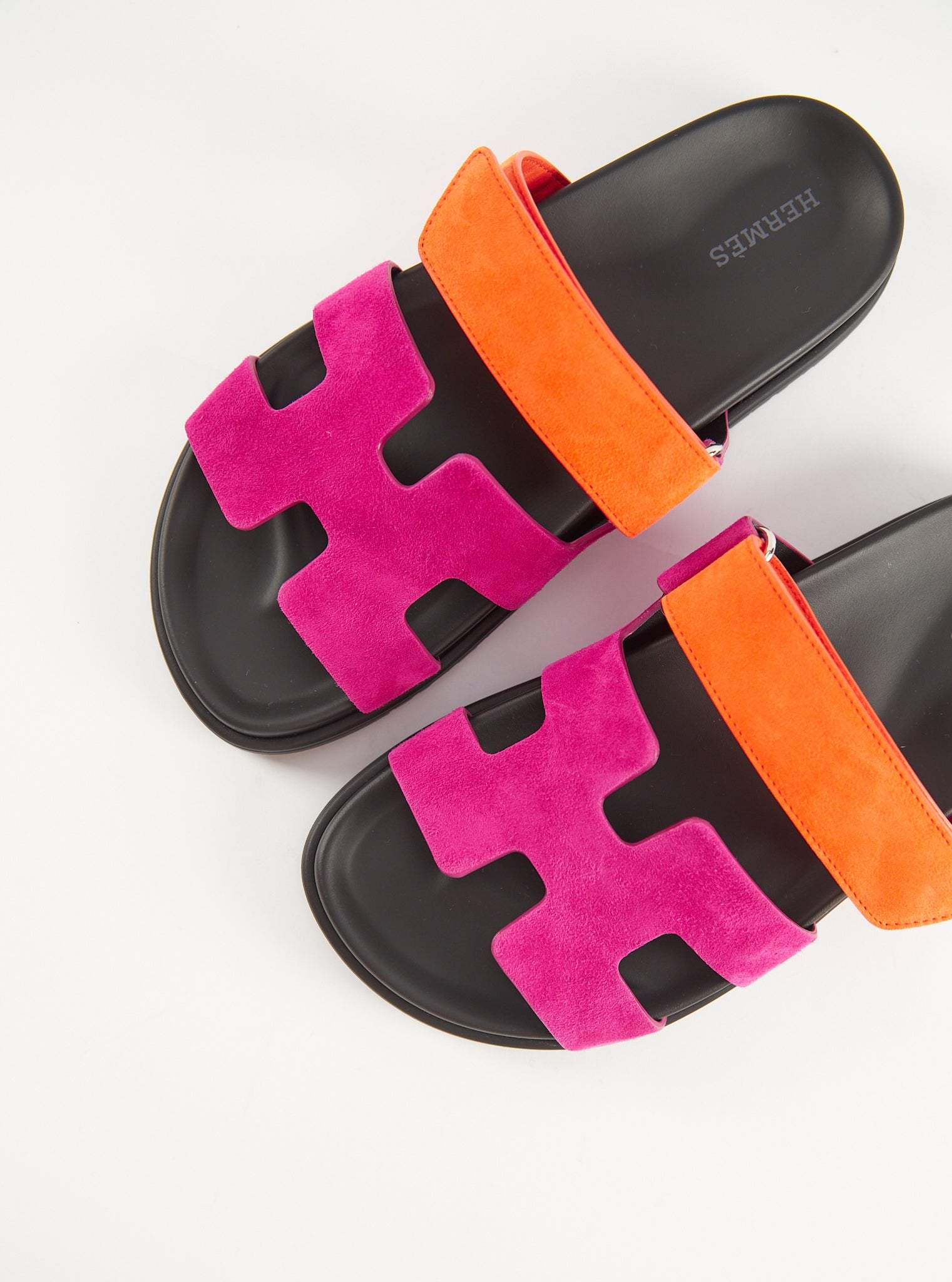 Hermès Chypre Sandals (Rose Chapas / Orange Synthétique)