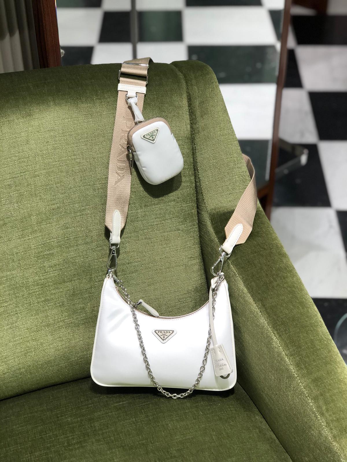 Prada Re-Edition 2005 Nylon Bag (White)