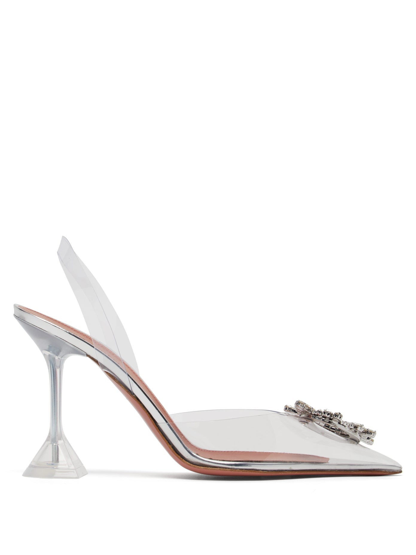 Amina Muaddi Begum Glass Crystal PVC Slingback Pumps