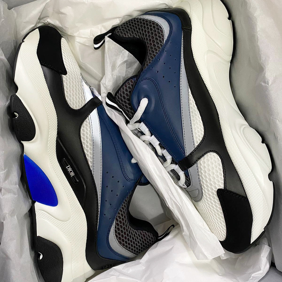 Dior B22 Sneakers White Grey Blue