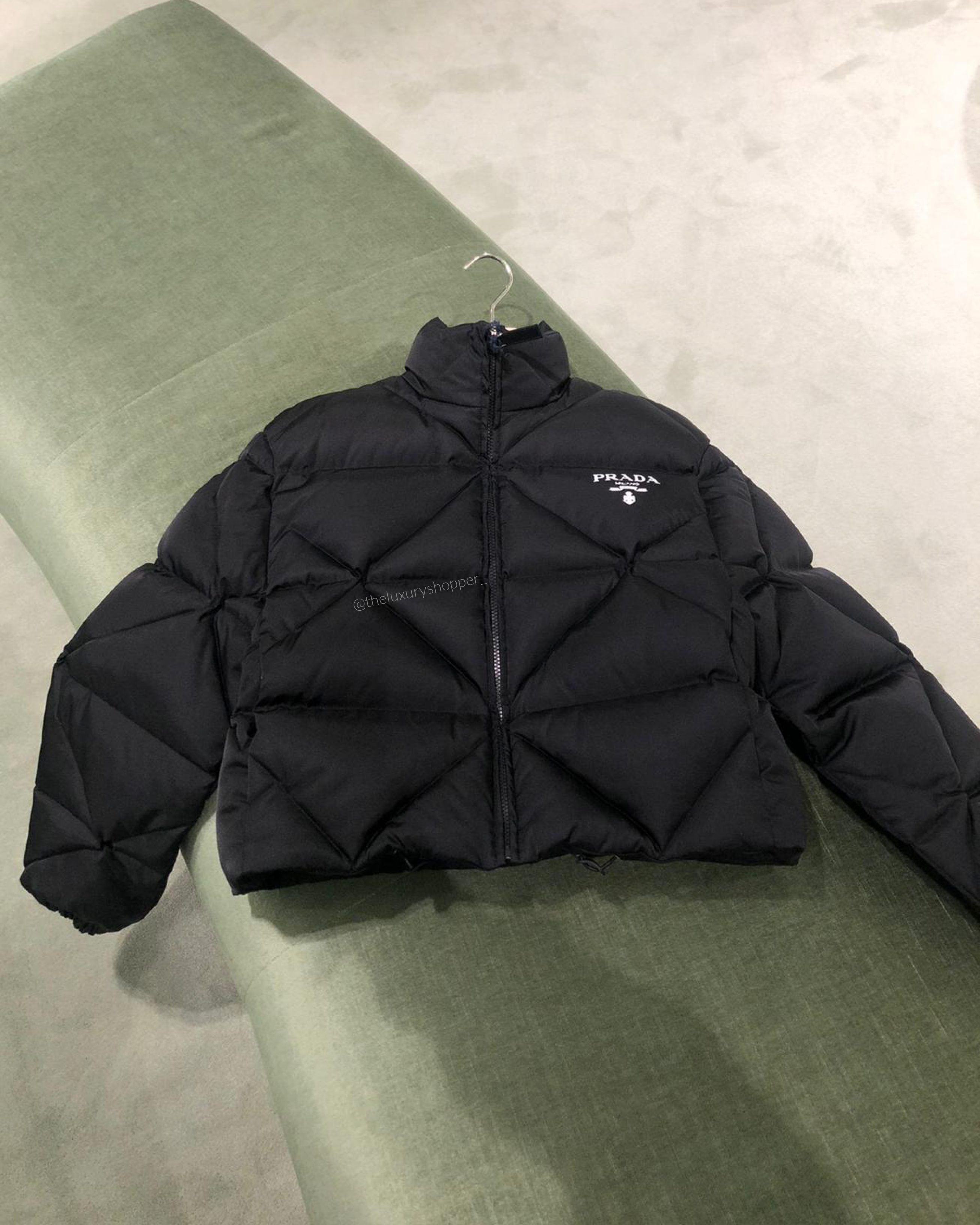 Prada Logo Padded Shell Puffer Jacket