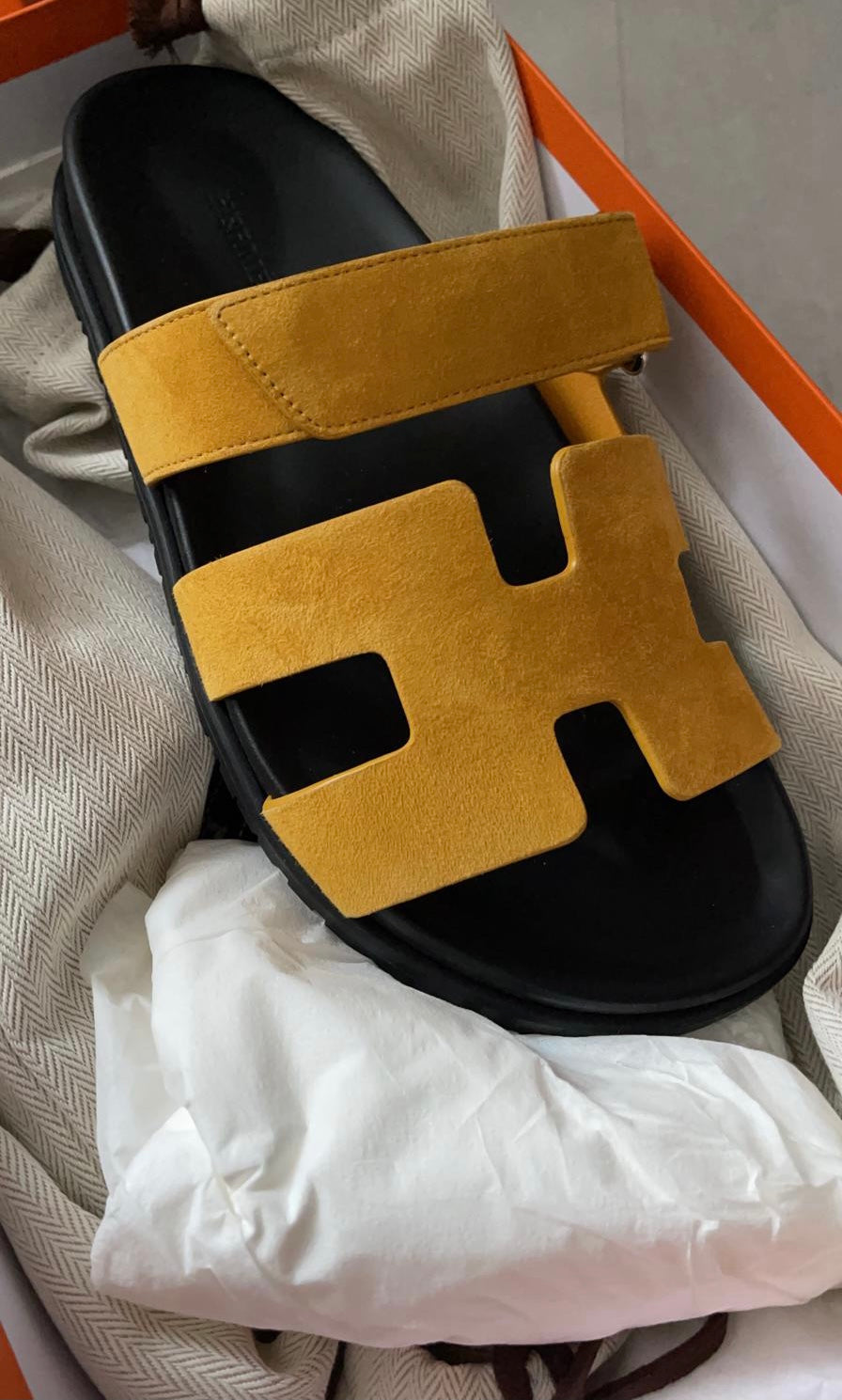Hermès Chypre Sandals (Jaune Mimosa)