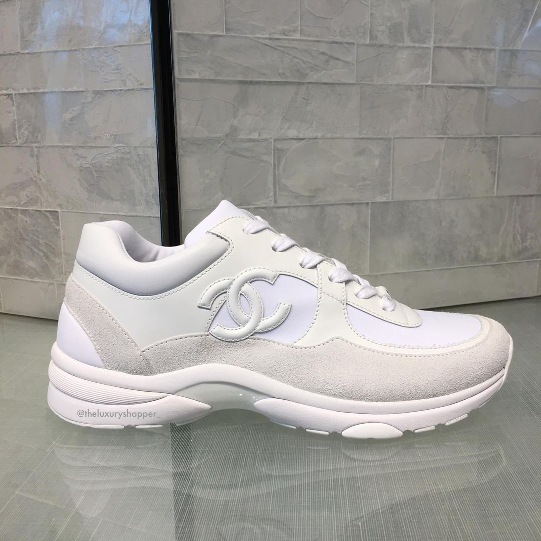 Chanel CC Logo Runner Sneaker White