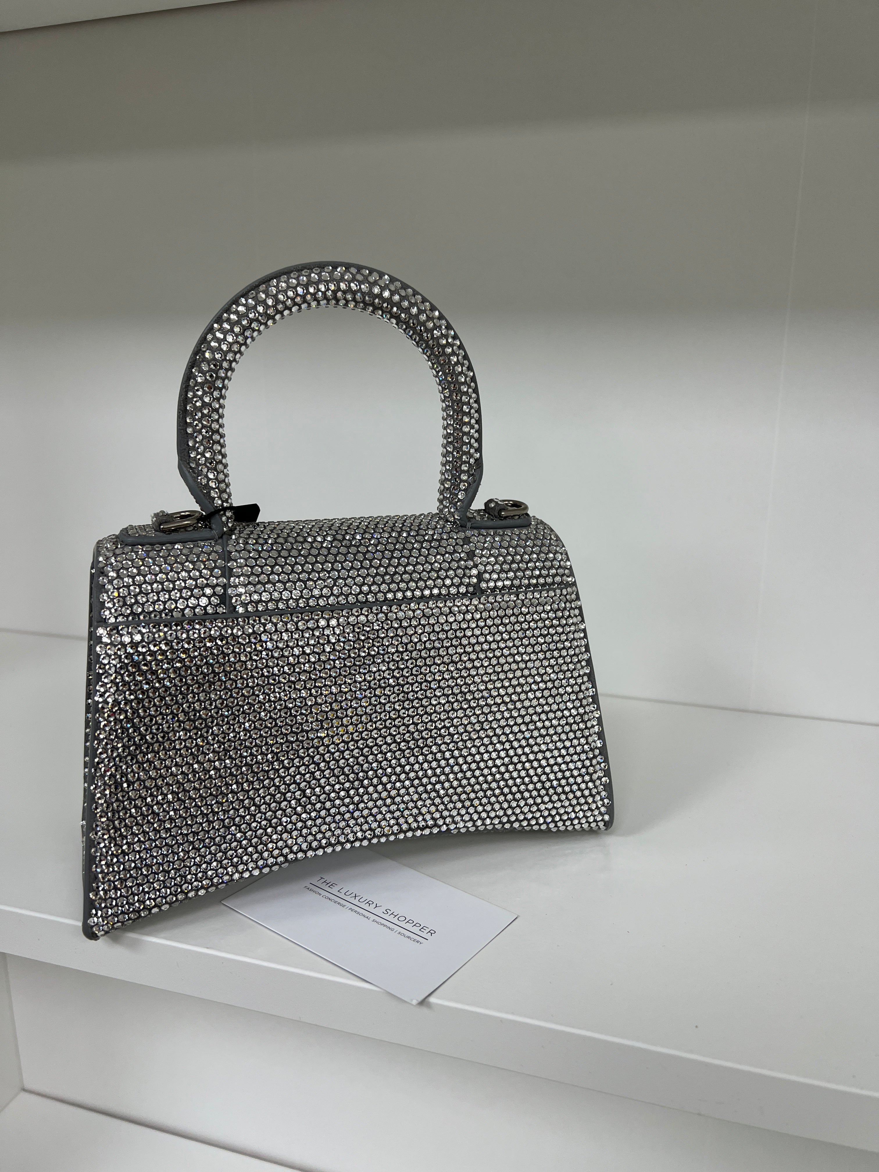 Balenciaga Crystal Rhinestone Embellished XS Hourglass Bag