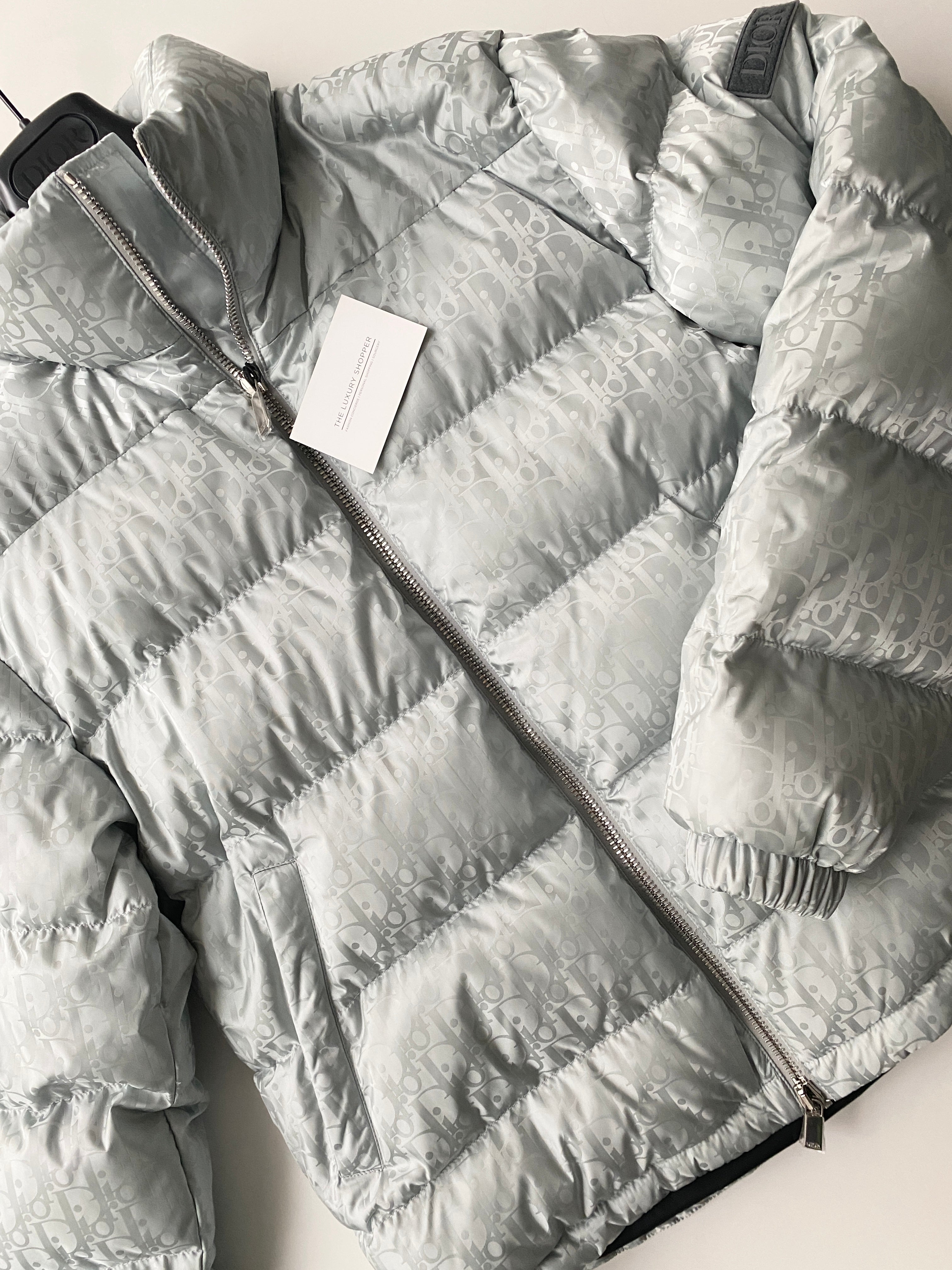 Dior Oblique Down Jacket Silver