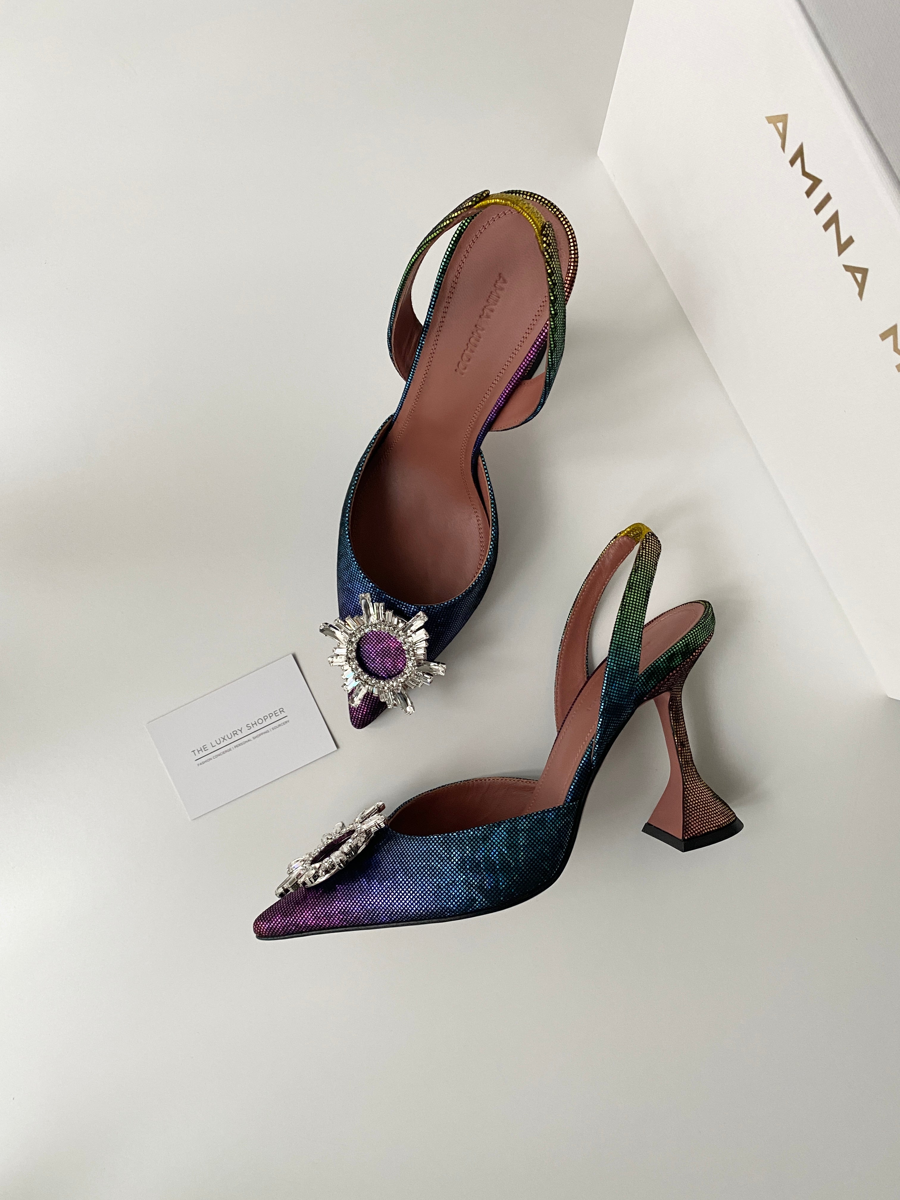 Amina Muaddi Begum Rainbow Slingback (New Season)
