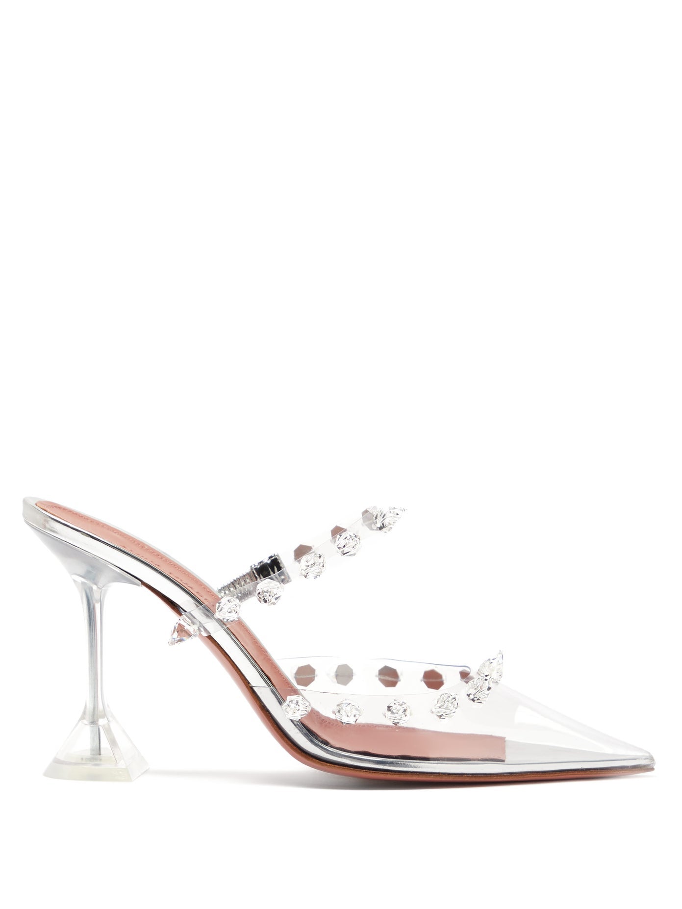 Amina Muaddi Julia Crystal PVC Mules