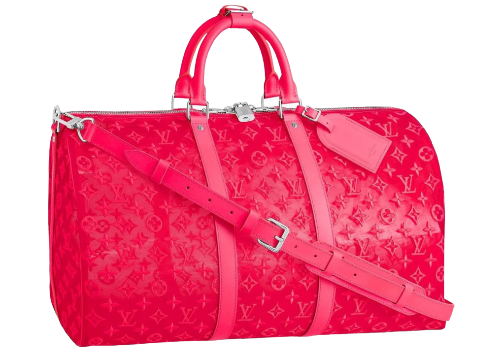 Louis Vuitton Keepall Bandouliere Monogram Mesh 50 Pink