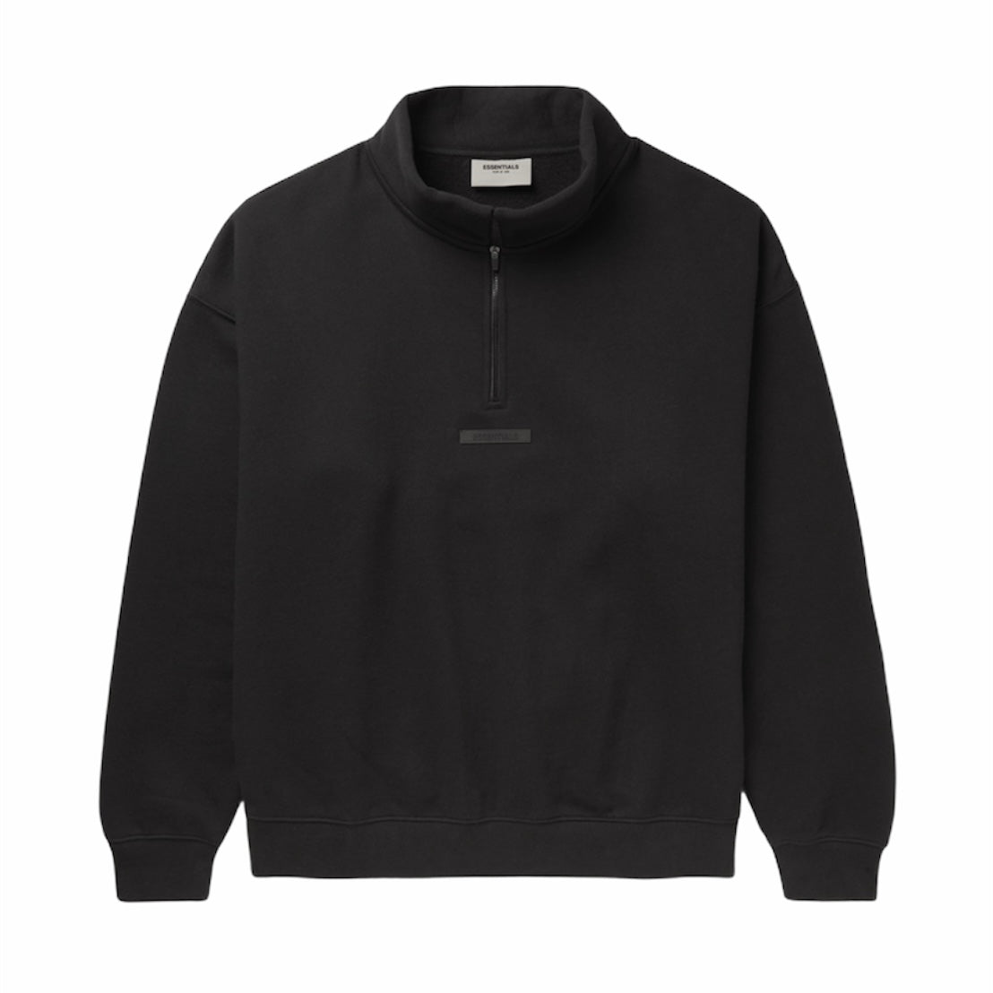 Fear Of God ESSENTIALS Mock Neck Half Zip Sweatshirt Black