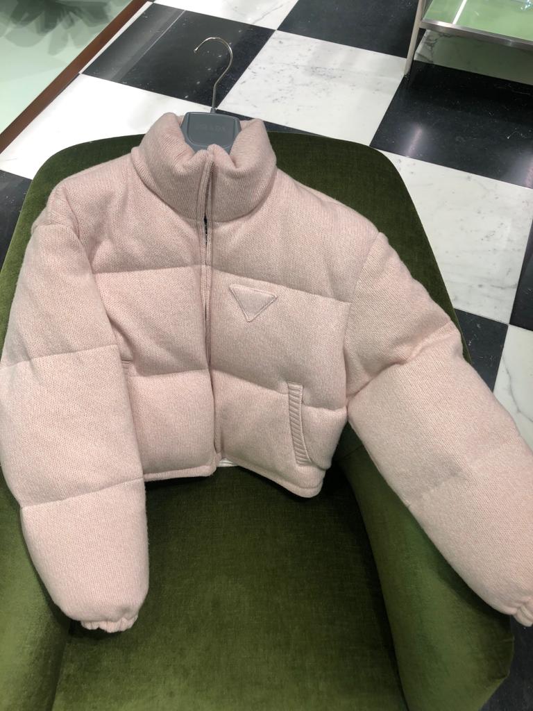 Prada Wool And Cashmere Puffer Jacket - Pink