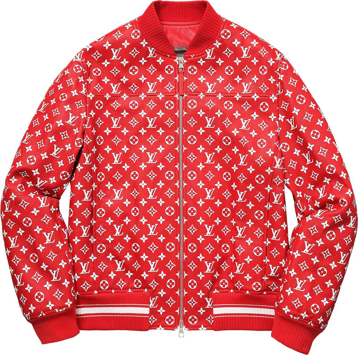 Louis Vuitton x Supreme Leather Baseball Jacket