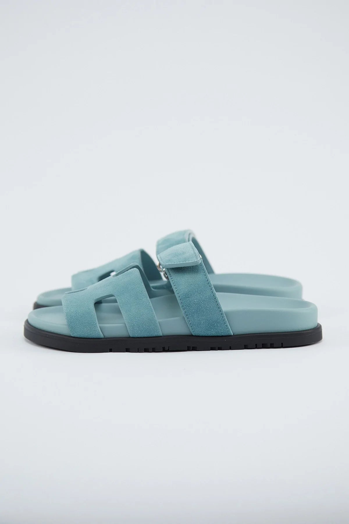Hermès Chypre Sandals Suede (Vert D’eau)