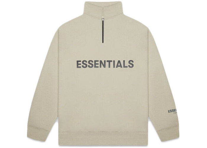 Fear Of God ESSENTIALS Half Zip Sweatshirt Beige