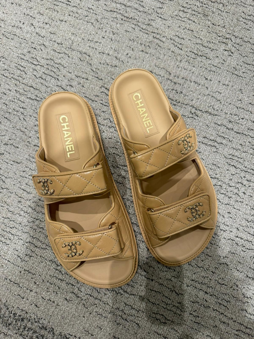 Beige Chanel Dad Sandals Chanel Dad Sandals Raffia Sandalo Sandali