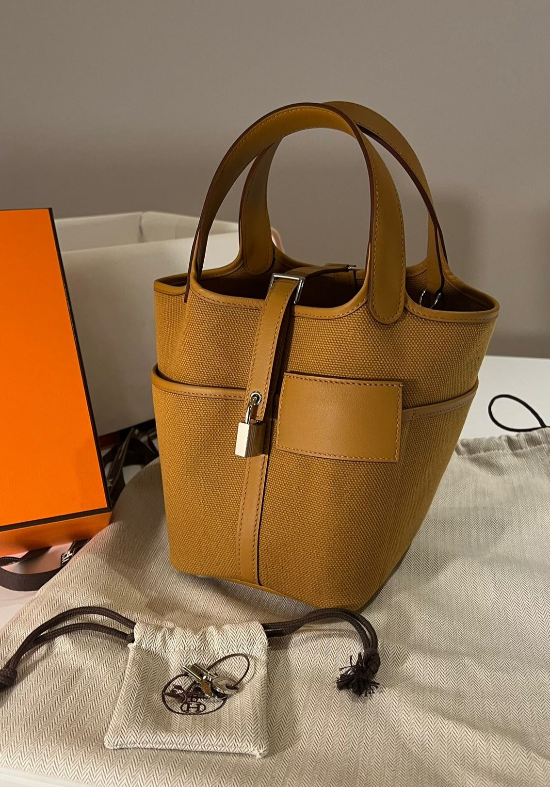 Hermès Picotin Cargo 18cm Sesame Canvas PHW