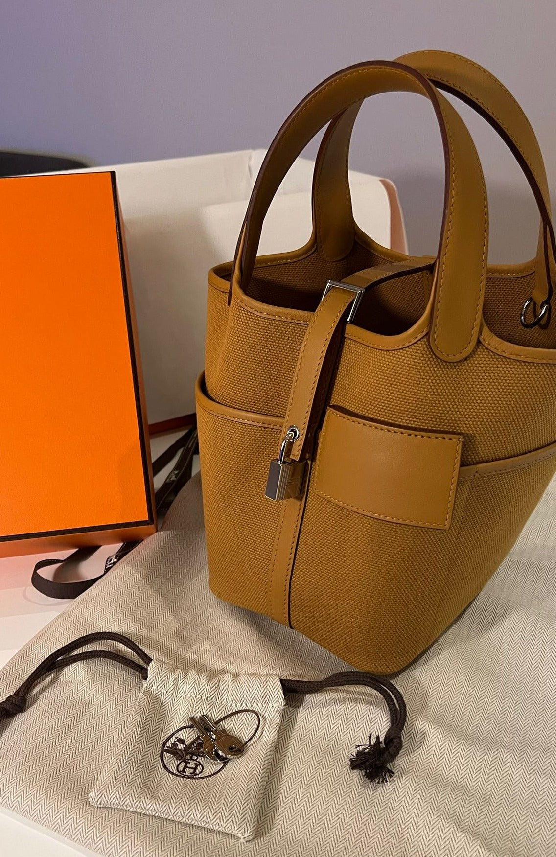 Hermès Picotin Cargo 18cm Sesame Canvas PHW