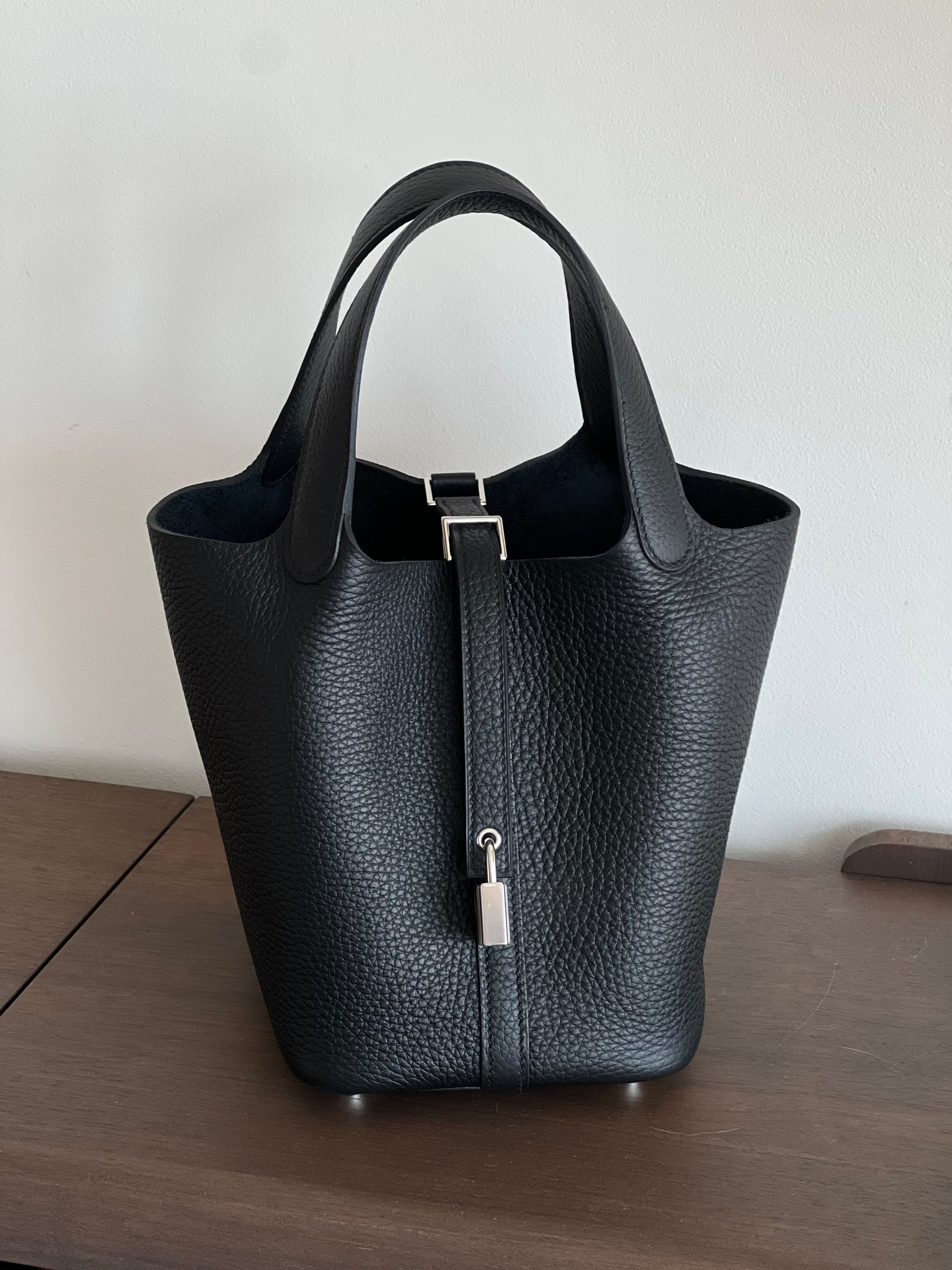 Hermès Picotin 18cm Black Clemence PHW