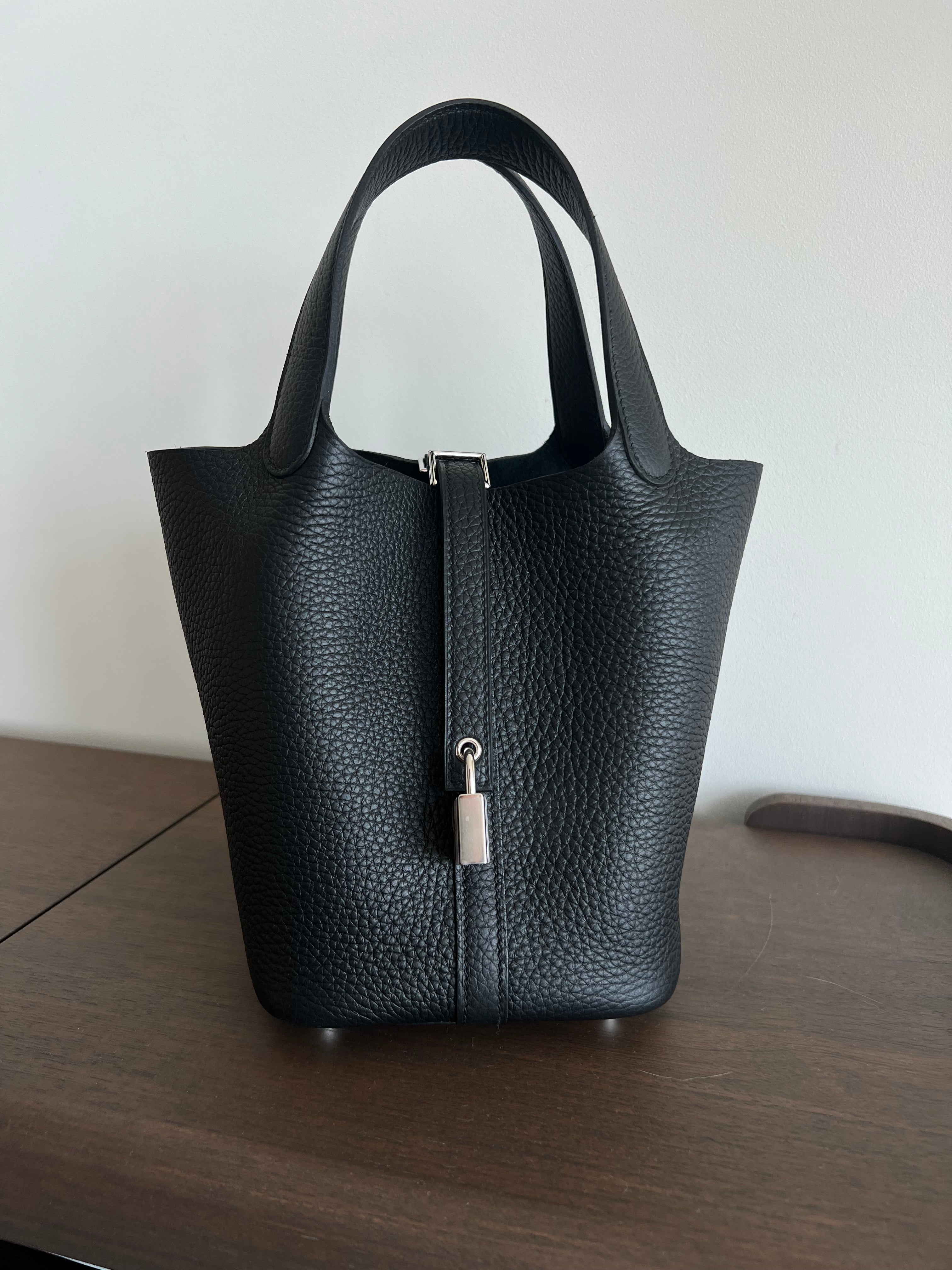 Hermès Picotin 18cm Black Clemence PHW