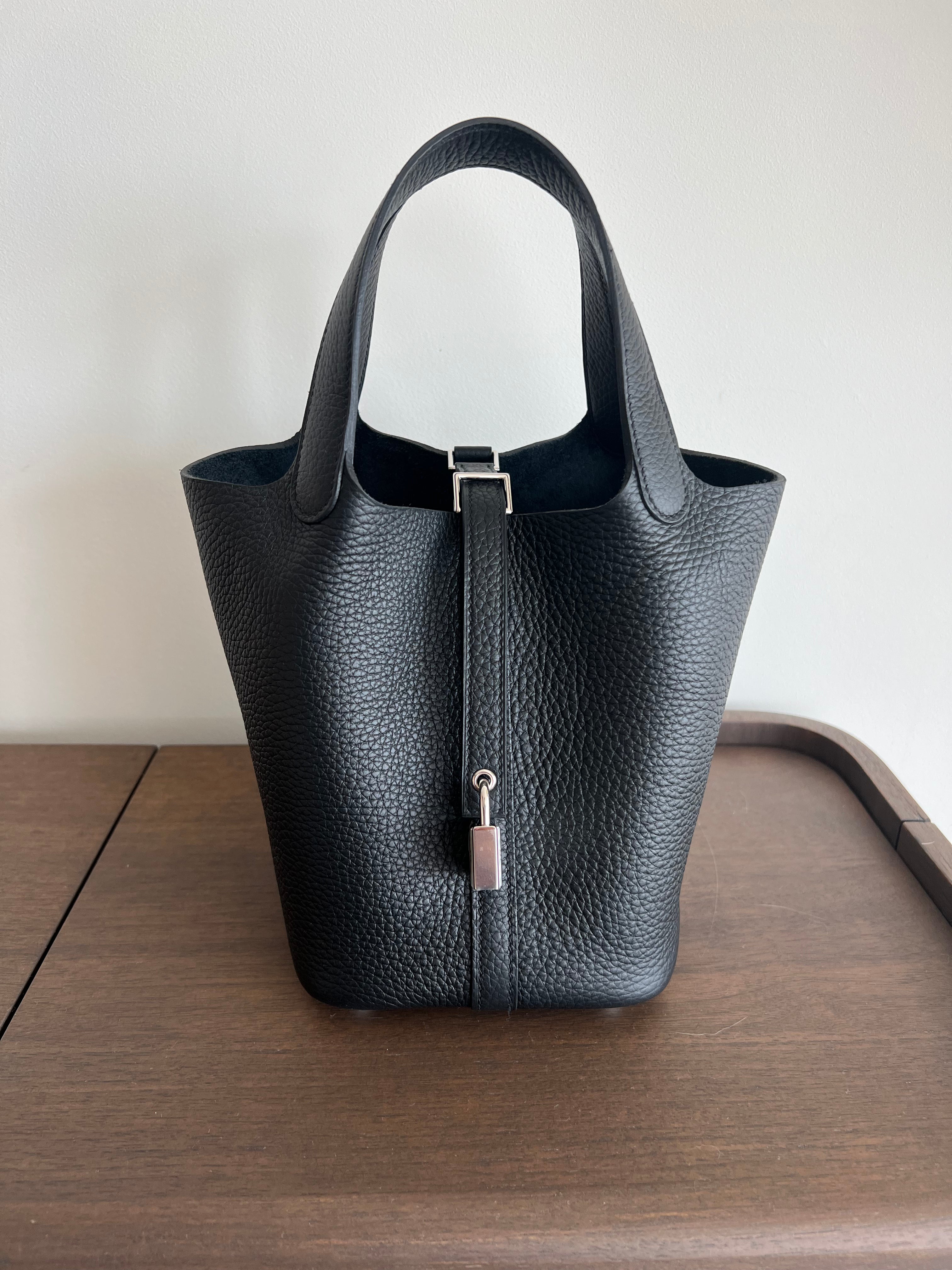 Hermès Picotin 18cm Black Clemence PHW