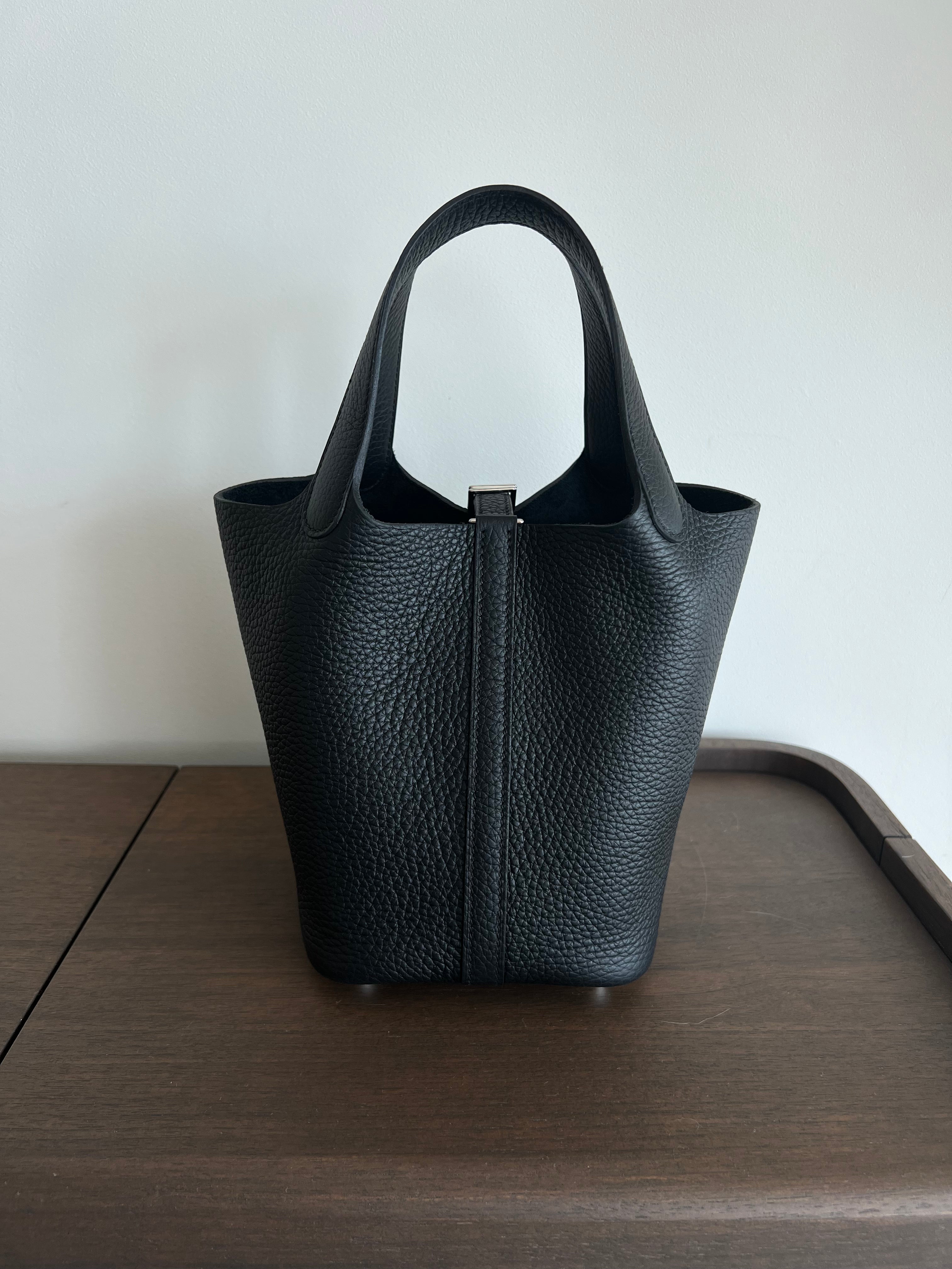 Hermès Picotin 18cm Black Clemence PHW