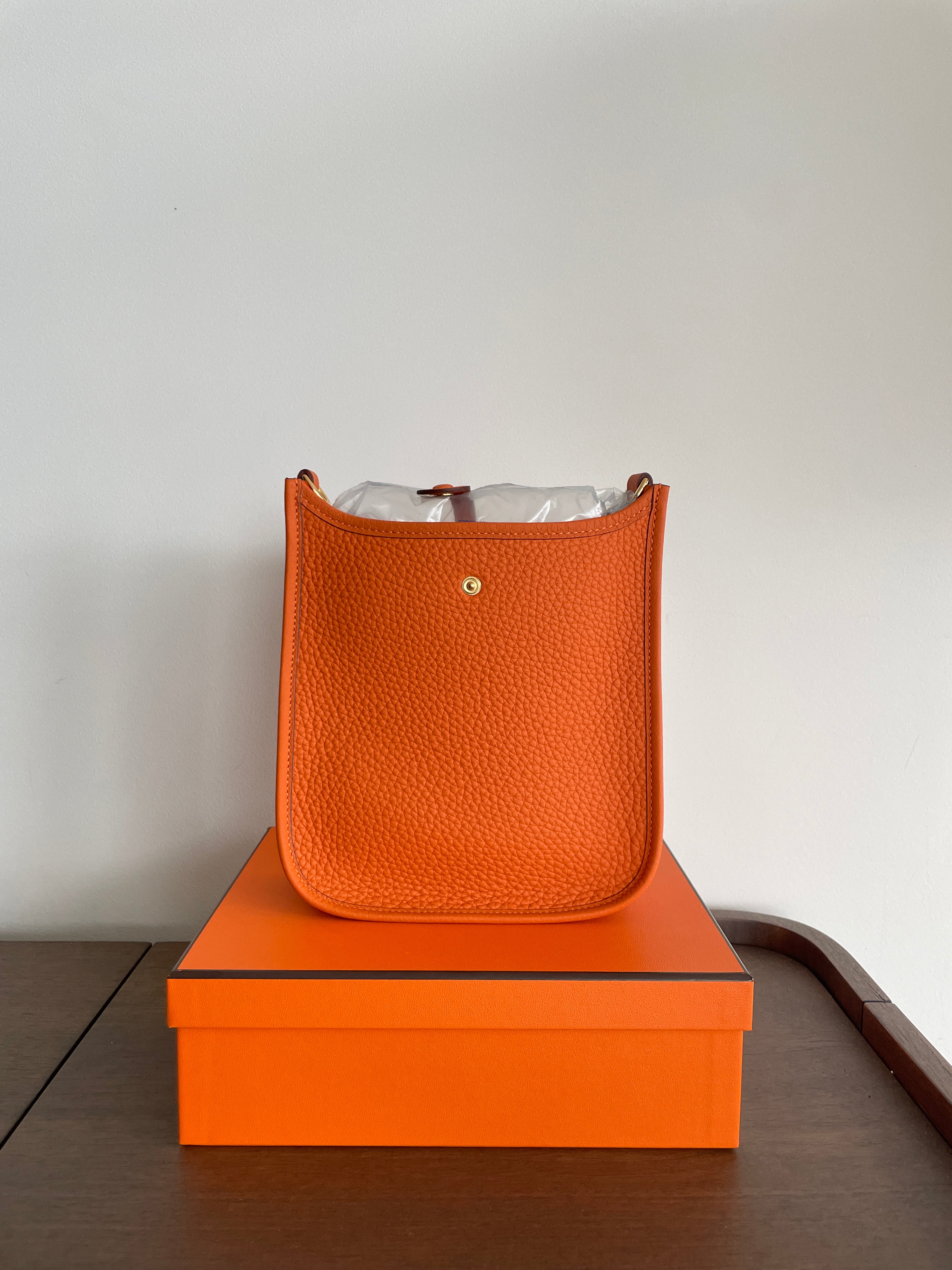 Hermes orange evelyne bag best sale