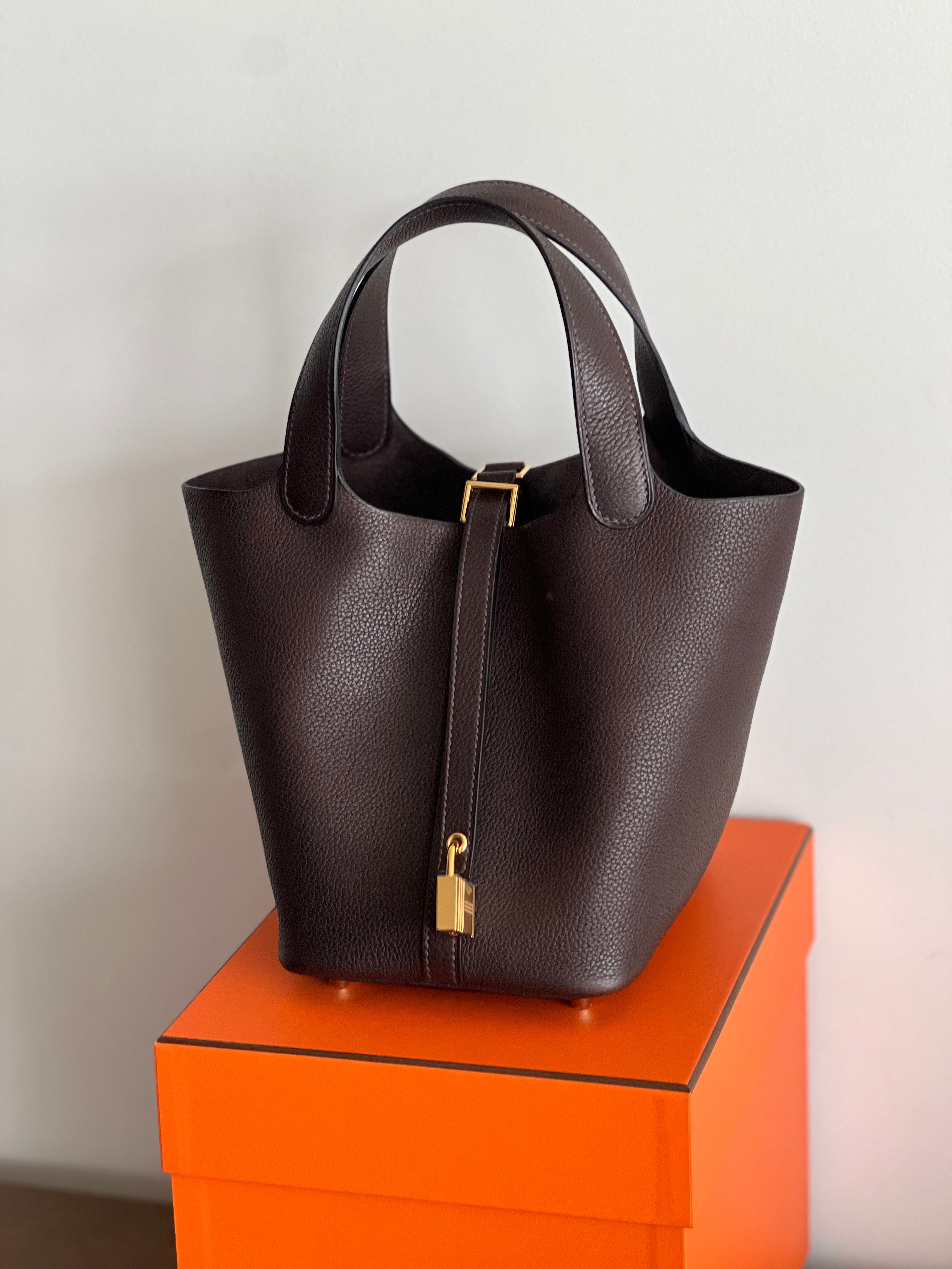 Hermès Picotin Barenia Faubourg 18cm Ebene GHW Hermès Picotin Barenia Faubourg 18cm Ebene GHW