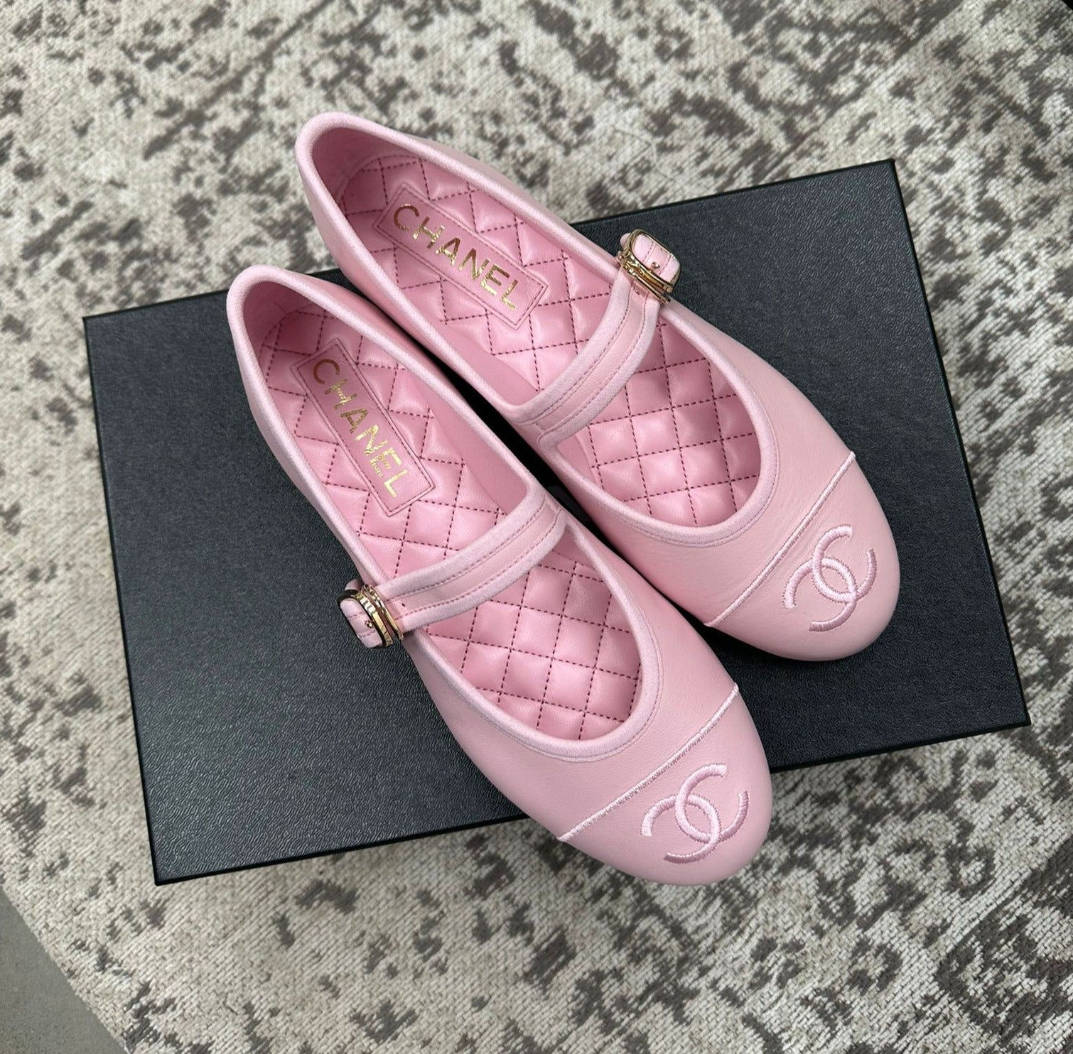 Chanel Lambskin Mary Janes (Pink)