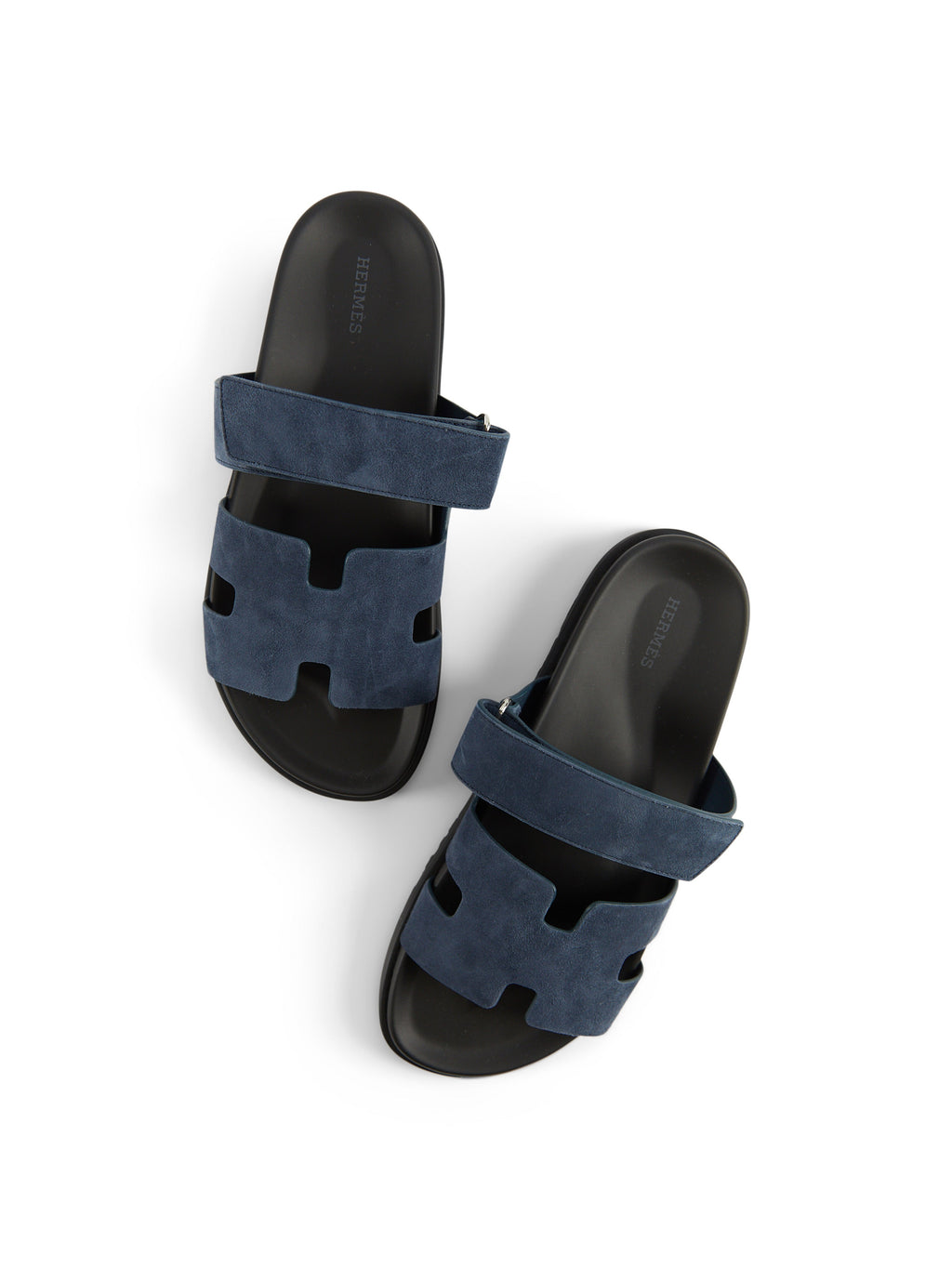 Hermès Chypre Suede Sandals (Blue) display picture 3